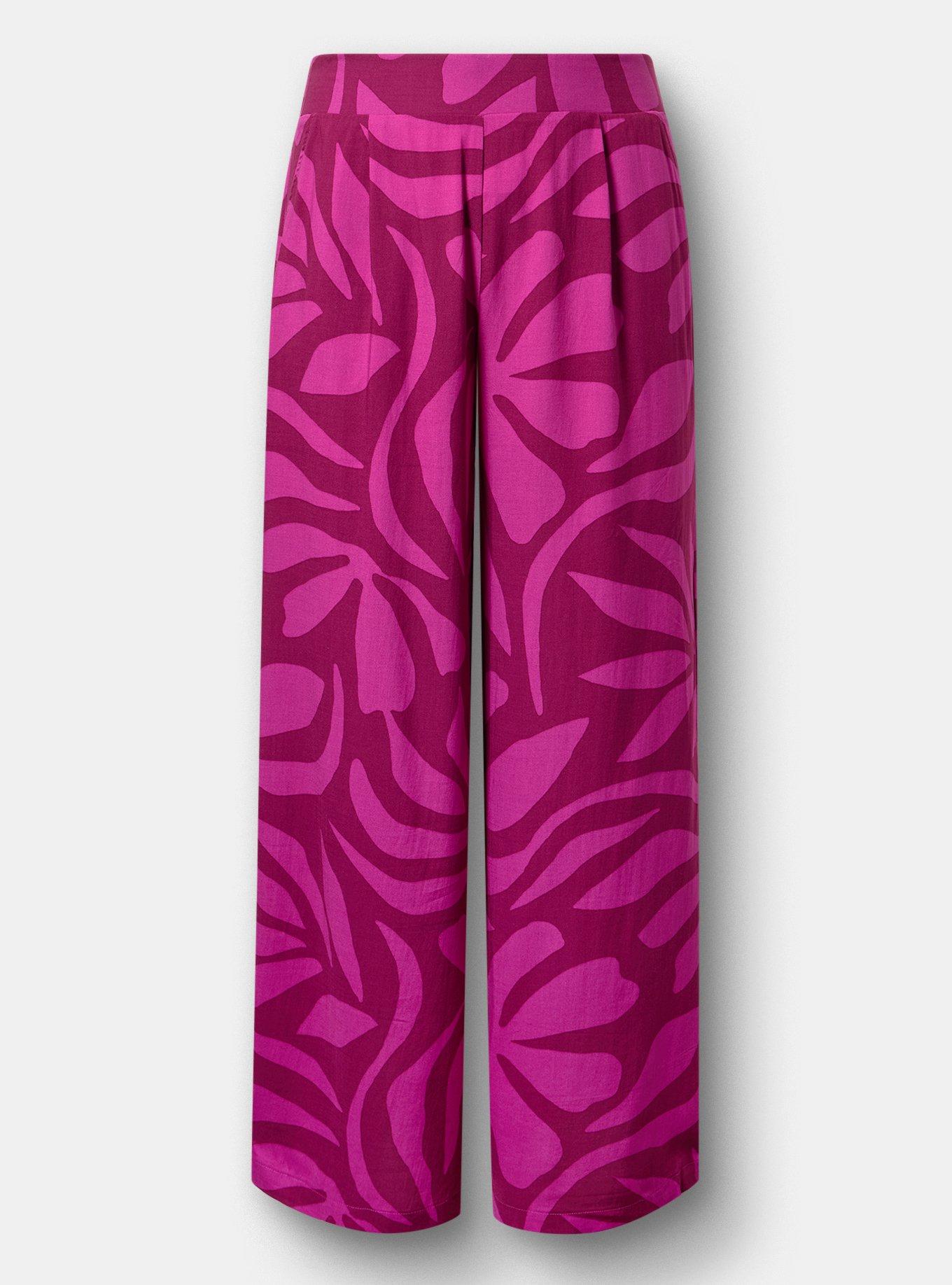 High-Rise Pull-On Wide-Leg Pant, JOLLY GEO PURPLE, flat
