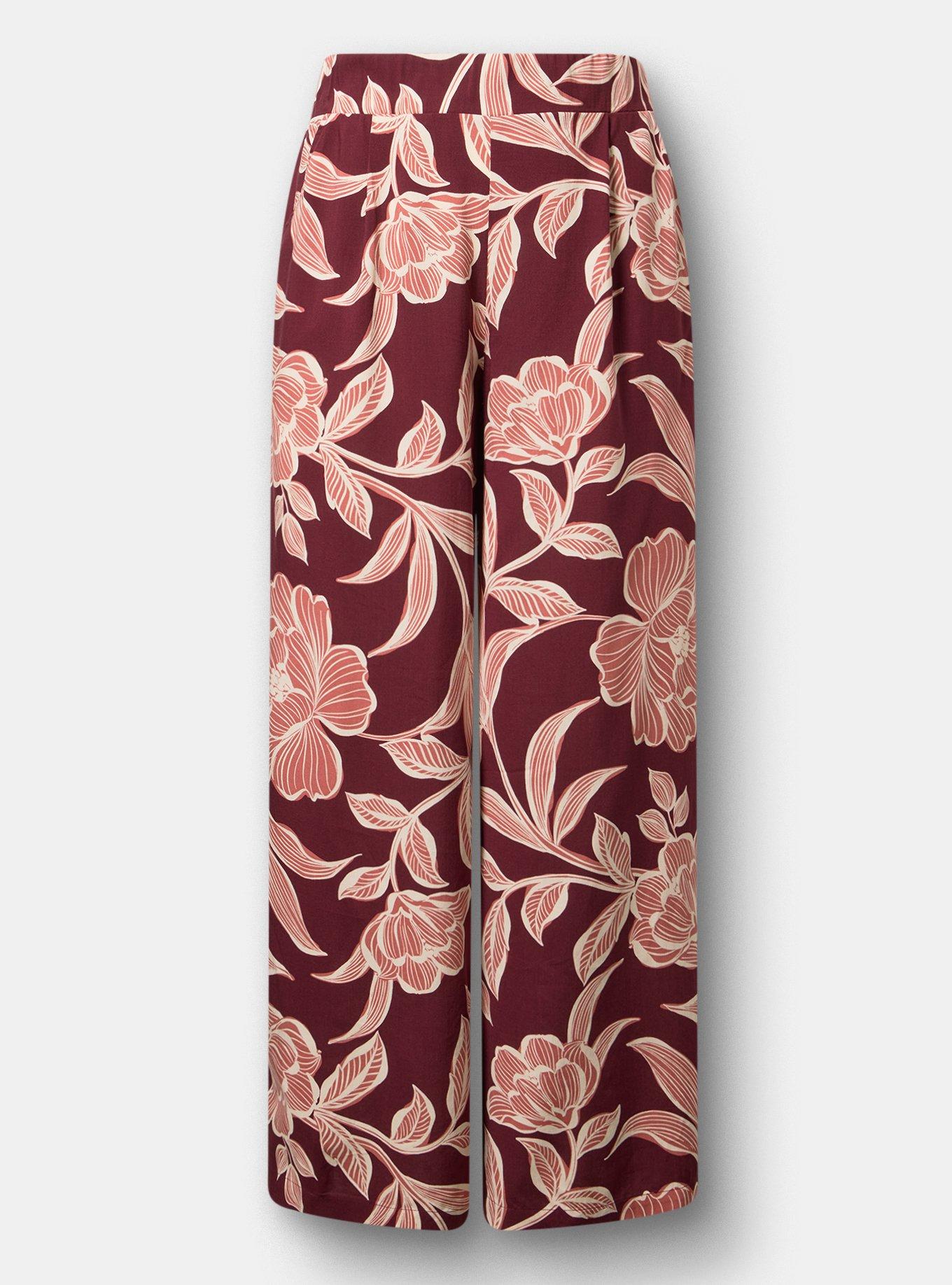 High-Rise Pull-On Wide-Leg Pant, NOVA FLORAL PLUM, hi-res