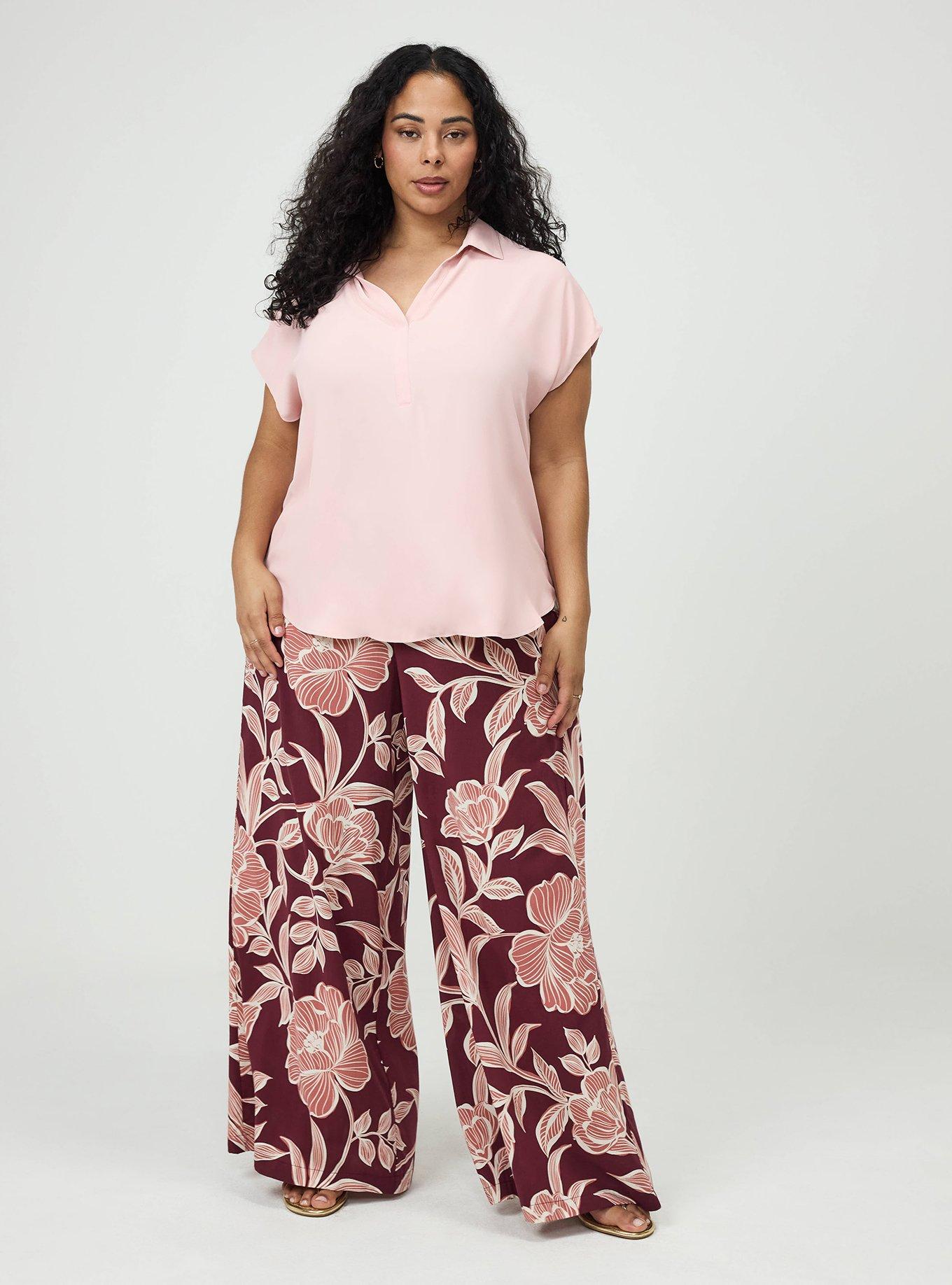 High-Rise Pull-On Wide-Leg Pant, NOVA FLORAL PLUM, hi-res