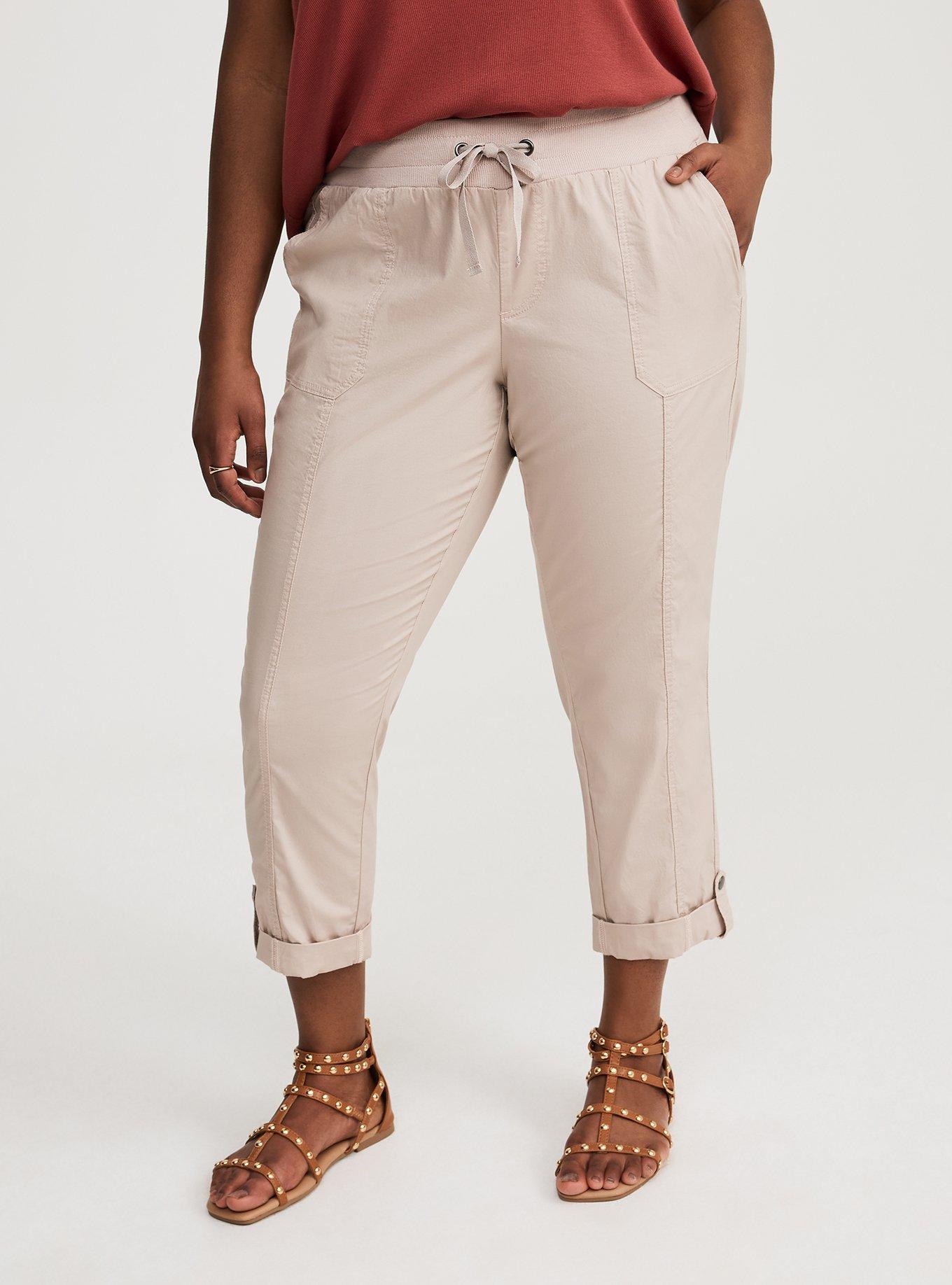 Pull-On Convertible Poplin Crop Pant