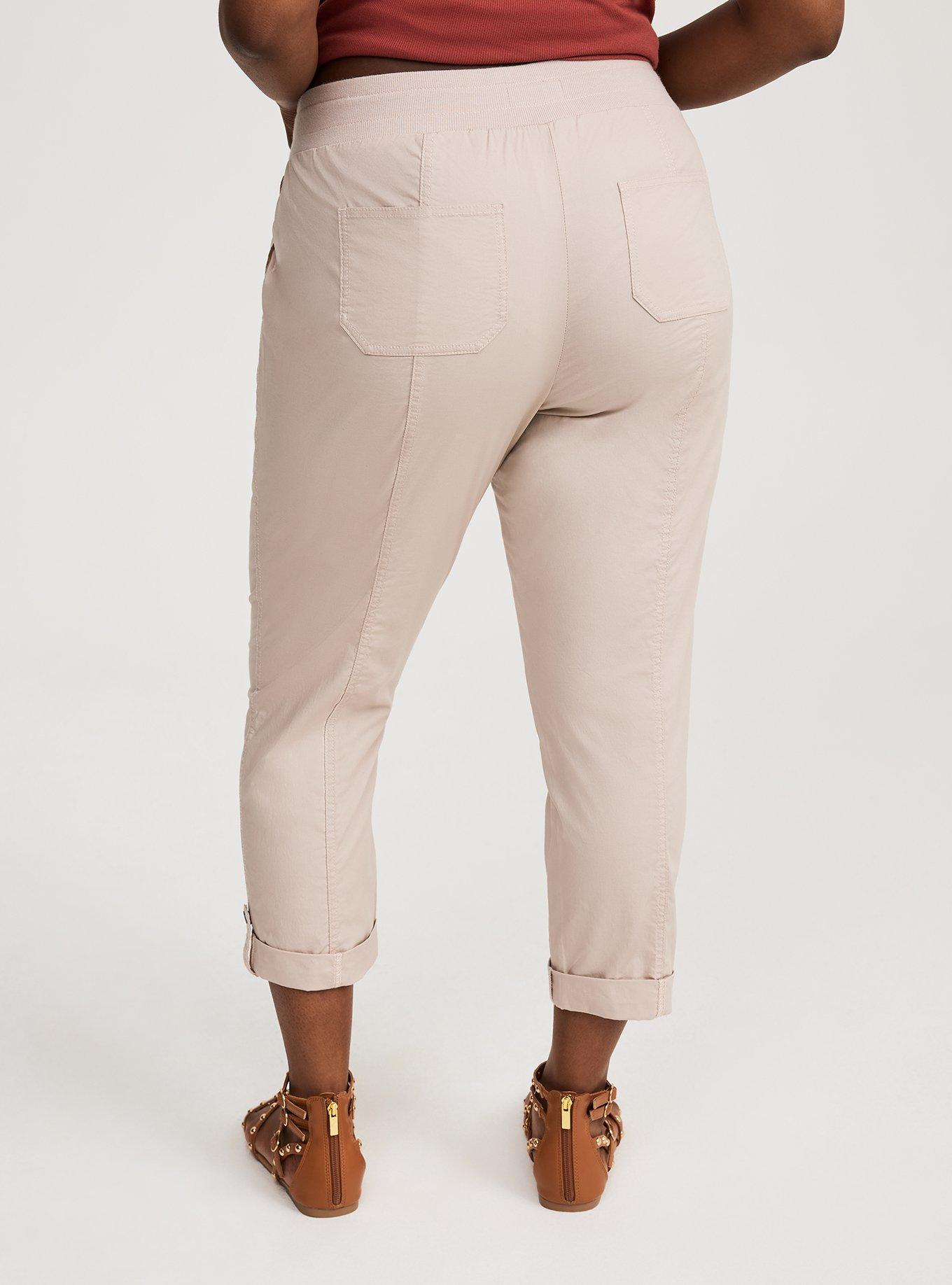 Pull-On Convertible Poplin Crop Pant