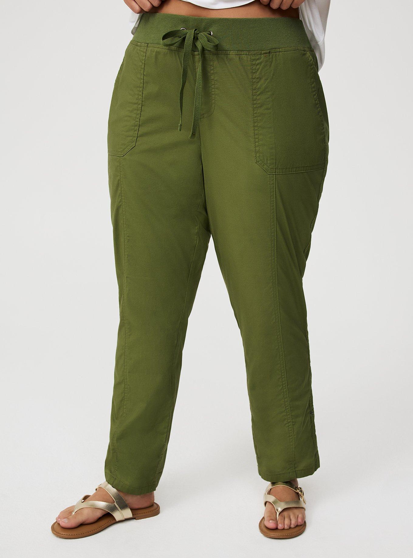 Pull-On Convertible Poplin Crop Pant