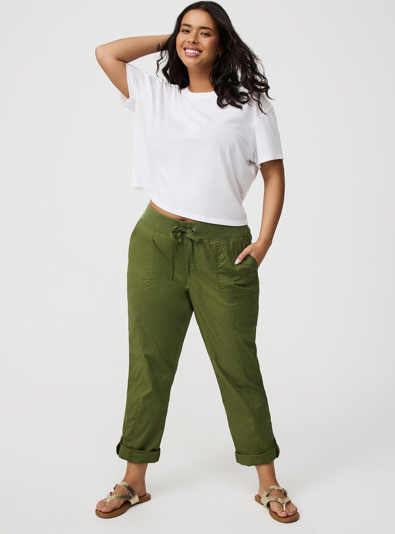 Pull-On Convertible Poplin Crop Pant