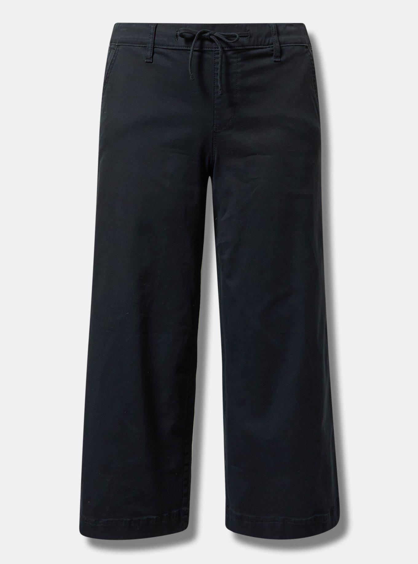 Pull-On Weekend Wide Stretch Twill Mid-Rise Crop Pant