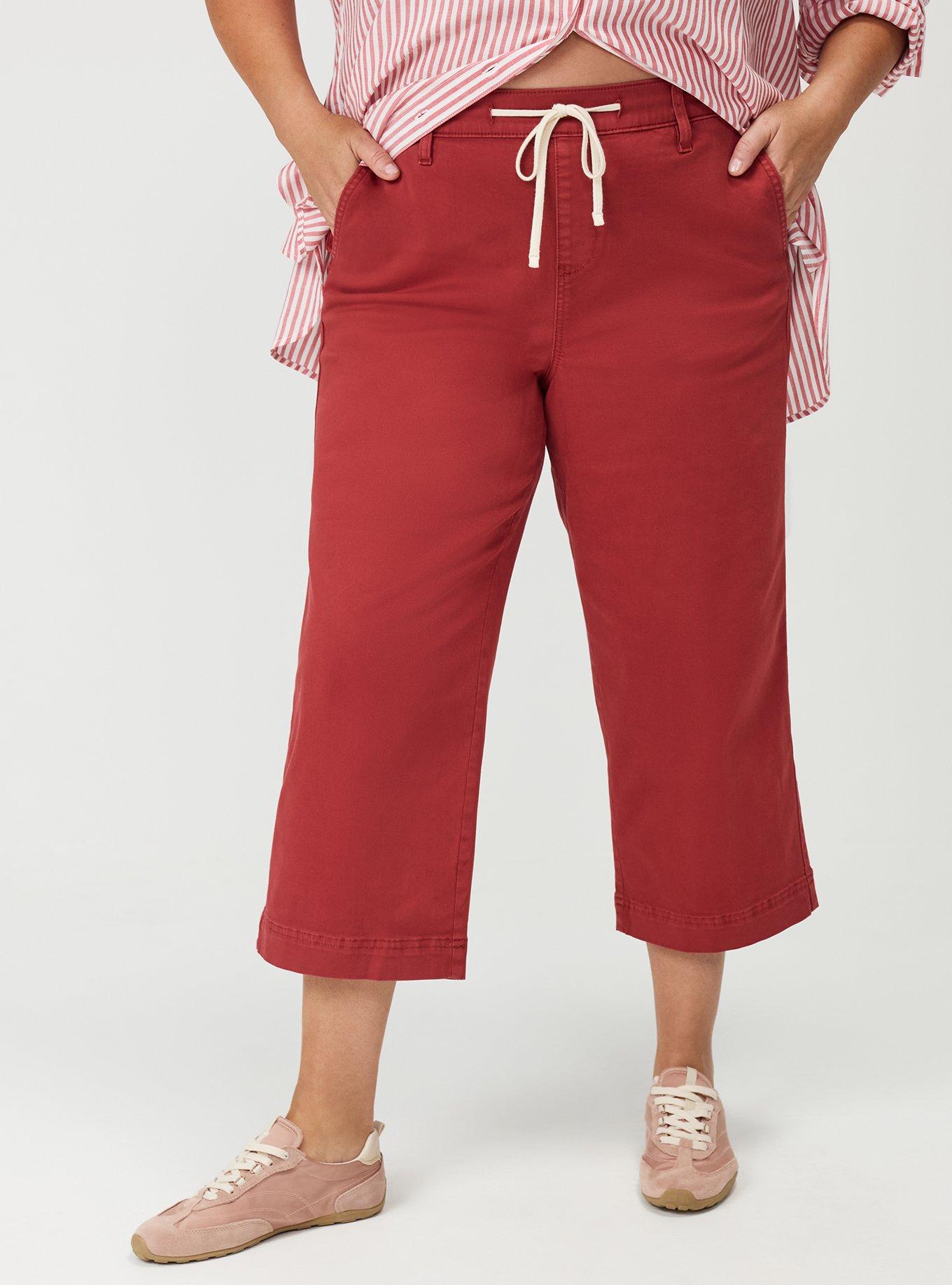 Pull-On Weekend Wide-Leg Ankle Pant, BRICK RED, alternate
