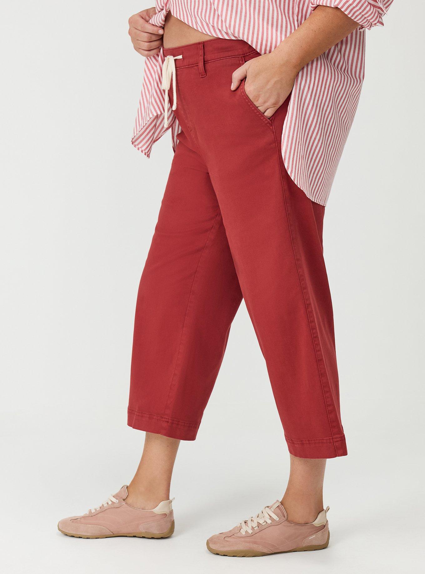 Pull-On Weekend Wide-Leg Ankle Pant, BRICK RED, alternate