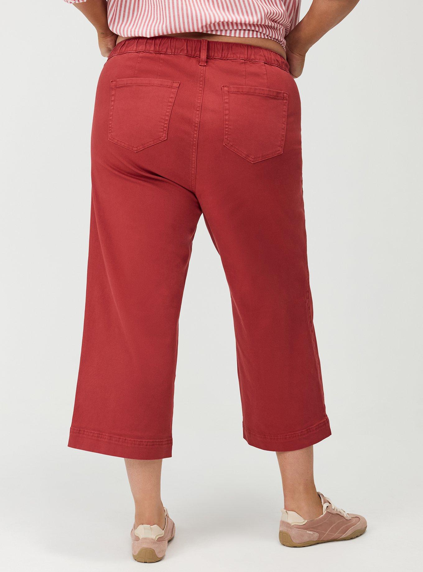 Pull-On Weekend Wide-Leg Ankle Pant, BRICK RED, alternate
