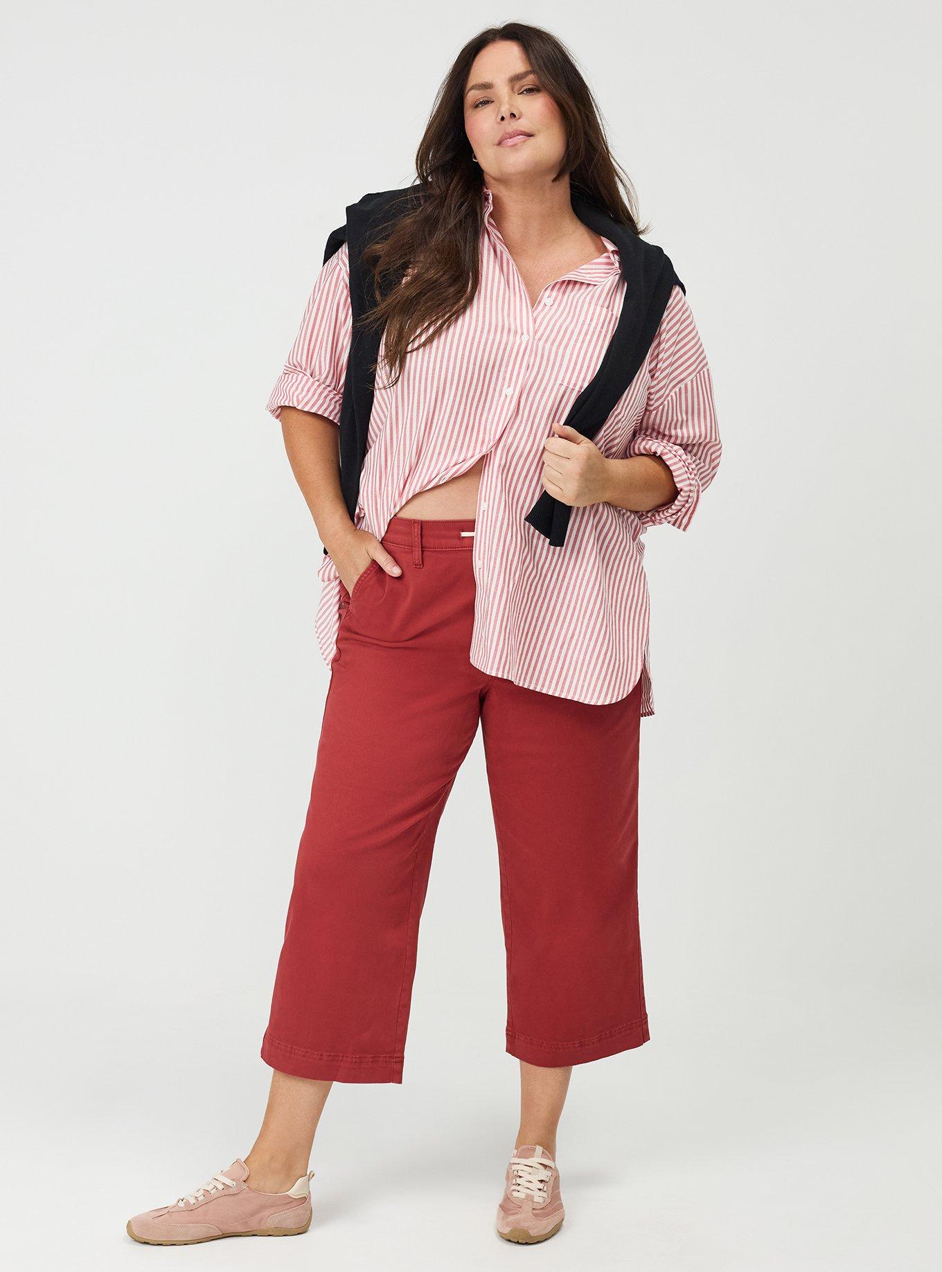 Pull-On Weekend Wide-Leg Ankle Pant, BRICK RED, hi-res