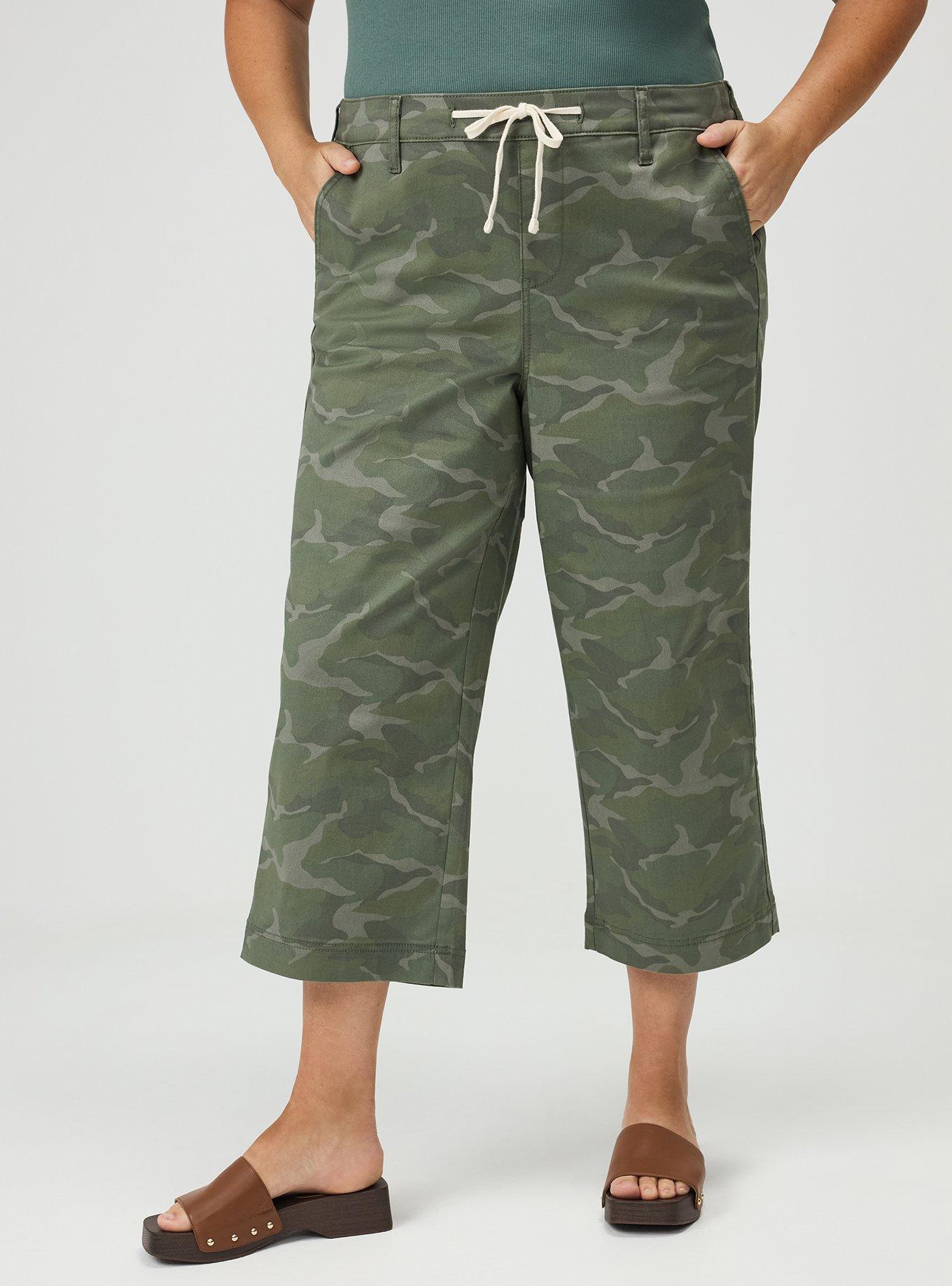 Pull-On Weekend Wide-Leg Ankle Pant, CAMO CADET, alternate