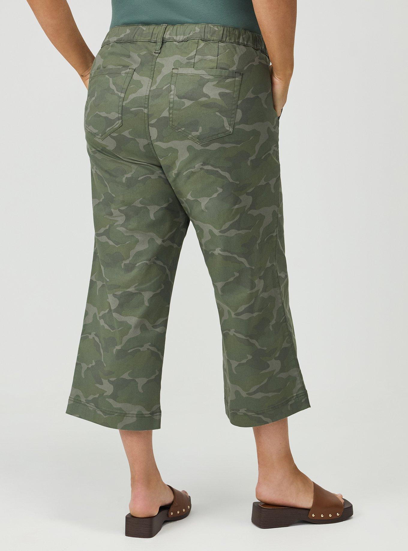 Pull-On Weekend Wide-Leg Ankle Pant, CAMO CADET, alternate