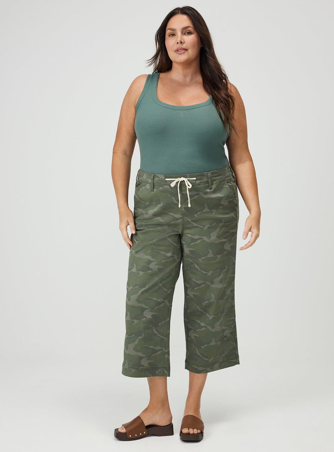 Pull-On Weekend Wide-Leg Ankle Pant, CAMO CADET, alternate