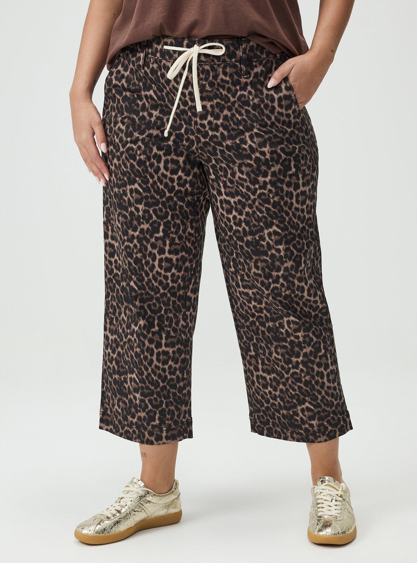 Pull-On Weekend Wide-Leg Ankle Pant, ON THE PROWL LEOPARD BROWN, alternate