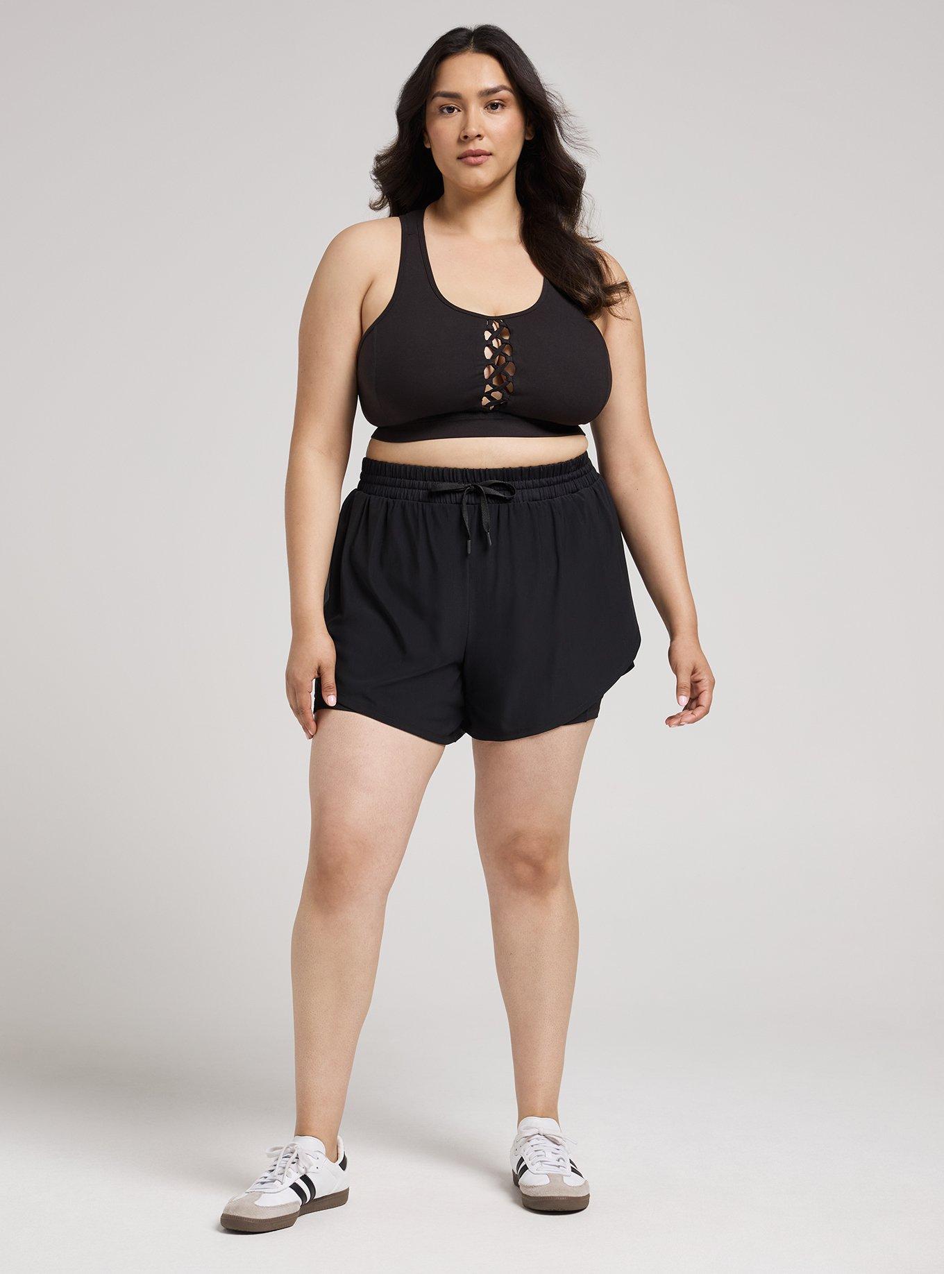 TRU Low Impact Wireless Cross-Front Active Bra, DEEP BLACK, alternate