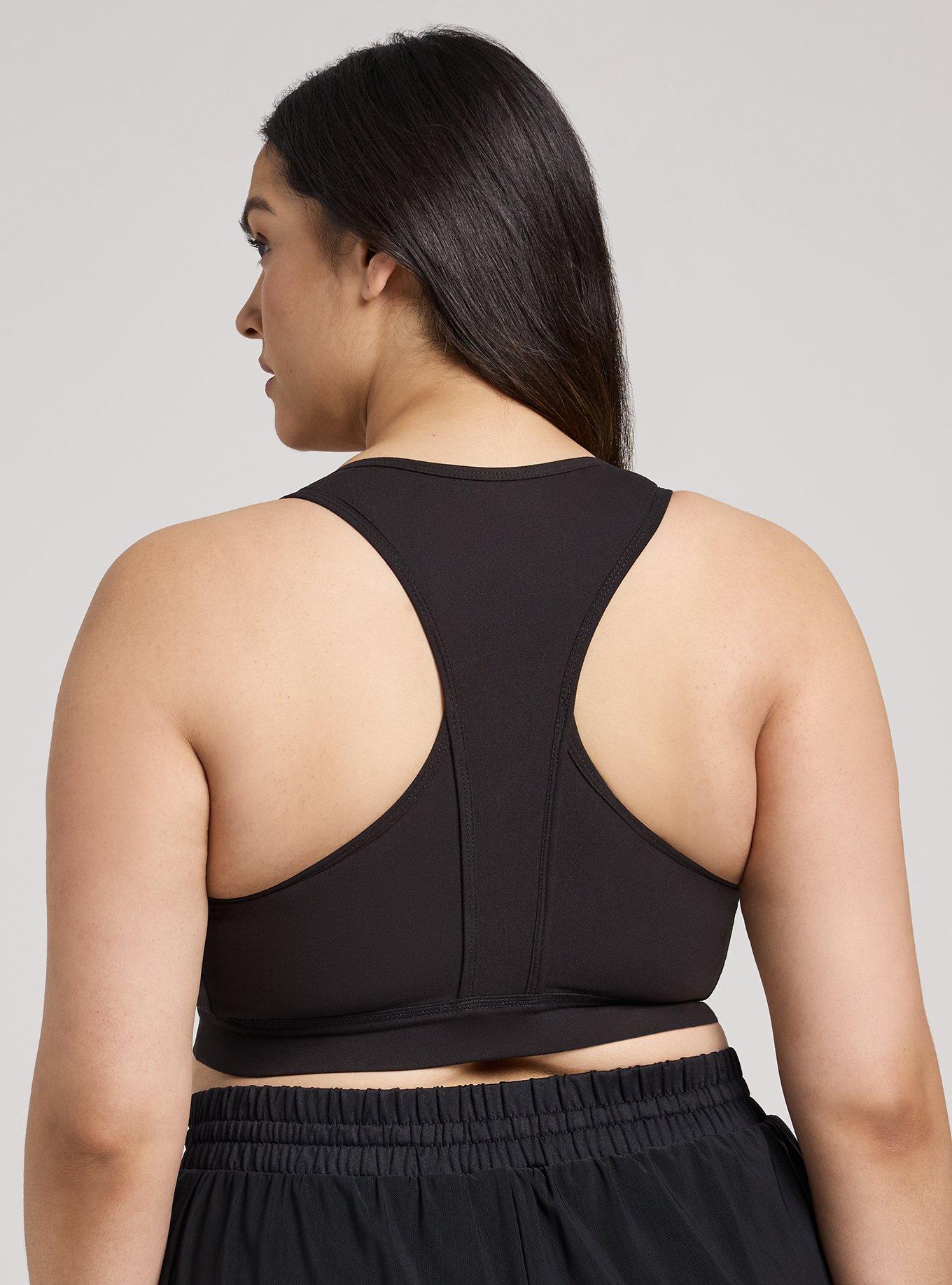 TRU Low Impact Wireless Cross-Front Active Bra, DEEP BLACK, alternate