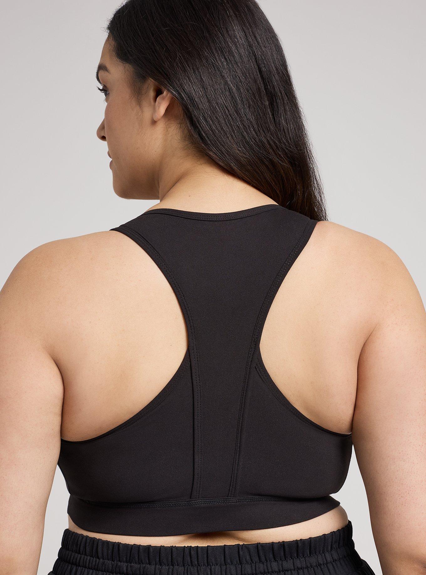 TRU Low Impact Wireless Cross-Front Active Bra, DEEP BLACK, alternate