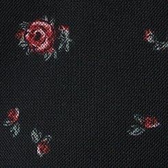 Tea Length Mesh Pencil Skirt, PETAL ROSE FLORAL DEEP BLACK, swatch