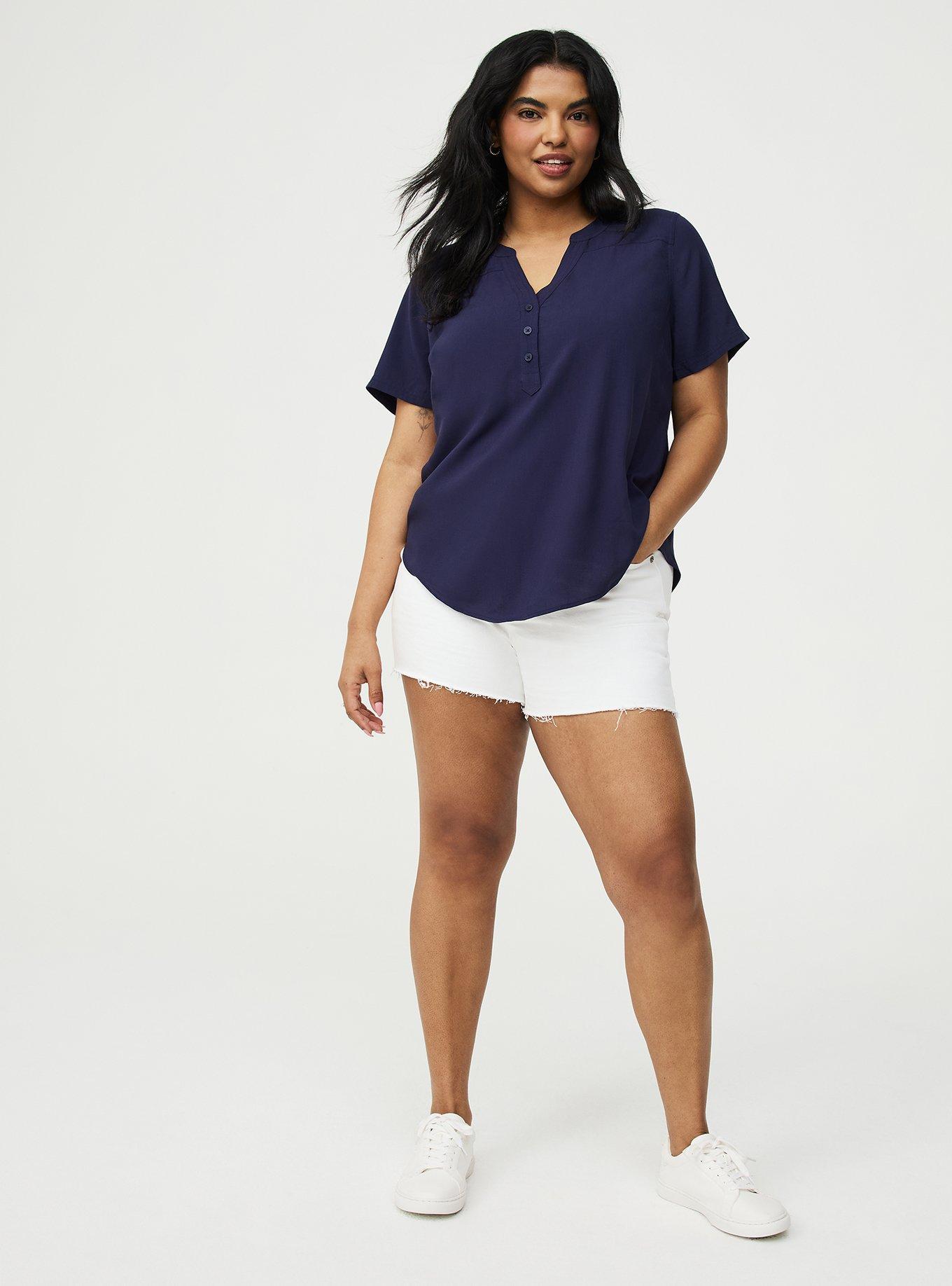 Harper Challis Short Sleeve Blouse, PEACOAT, alternate