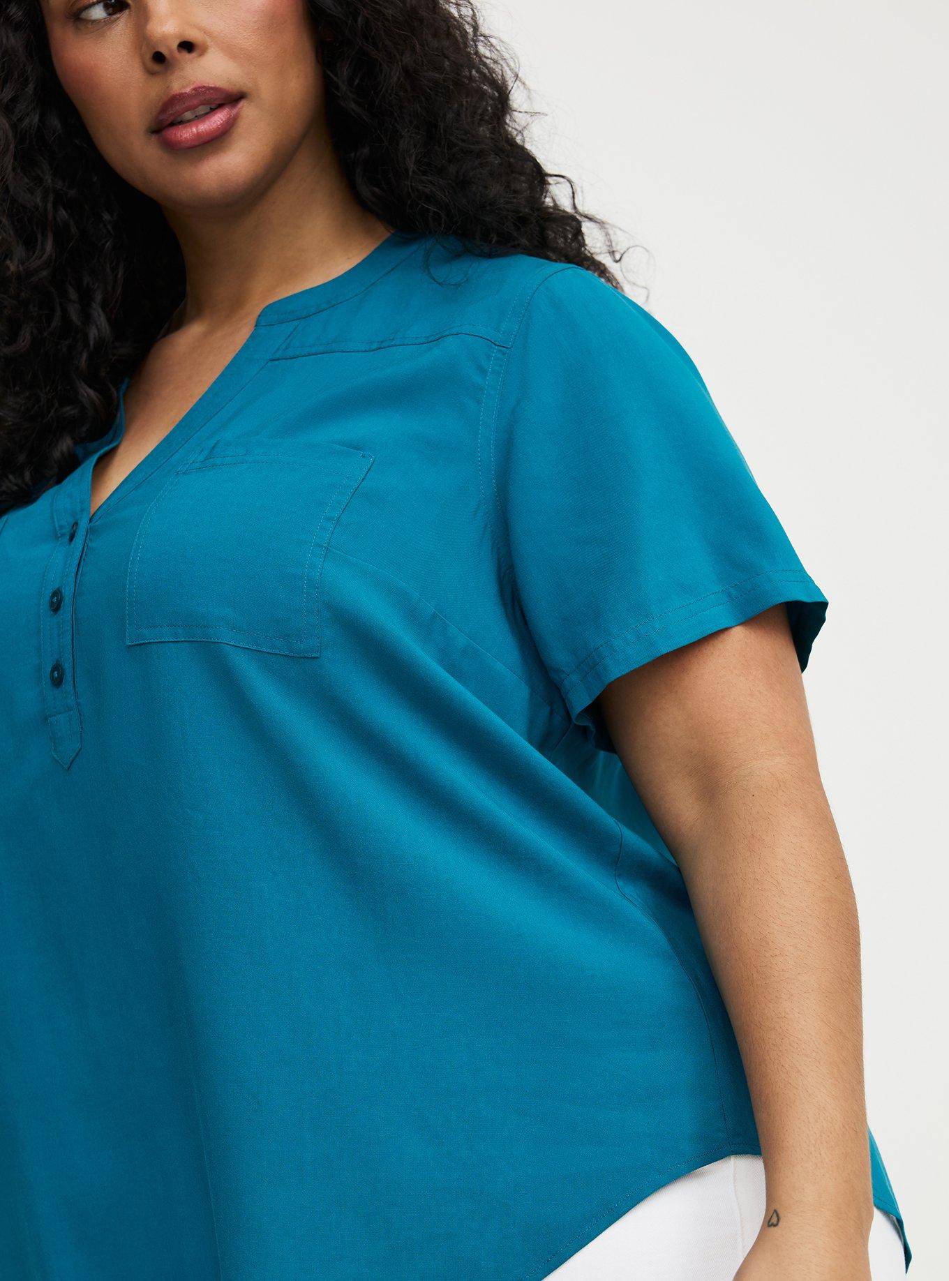 Harper Challis Short Sleeve Blouse, OCEAN DEPTHS, alternate