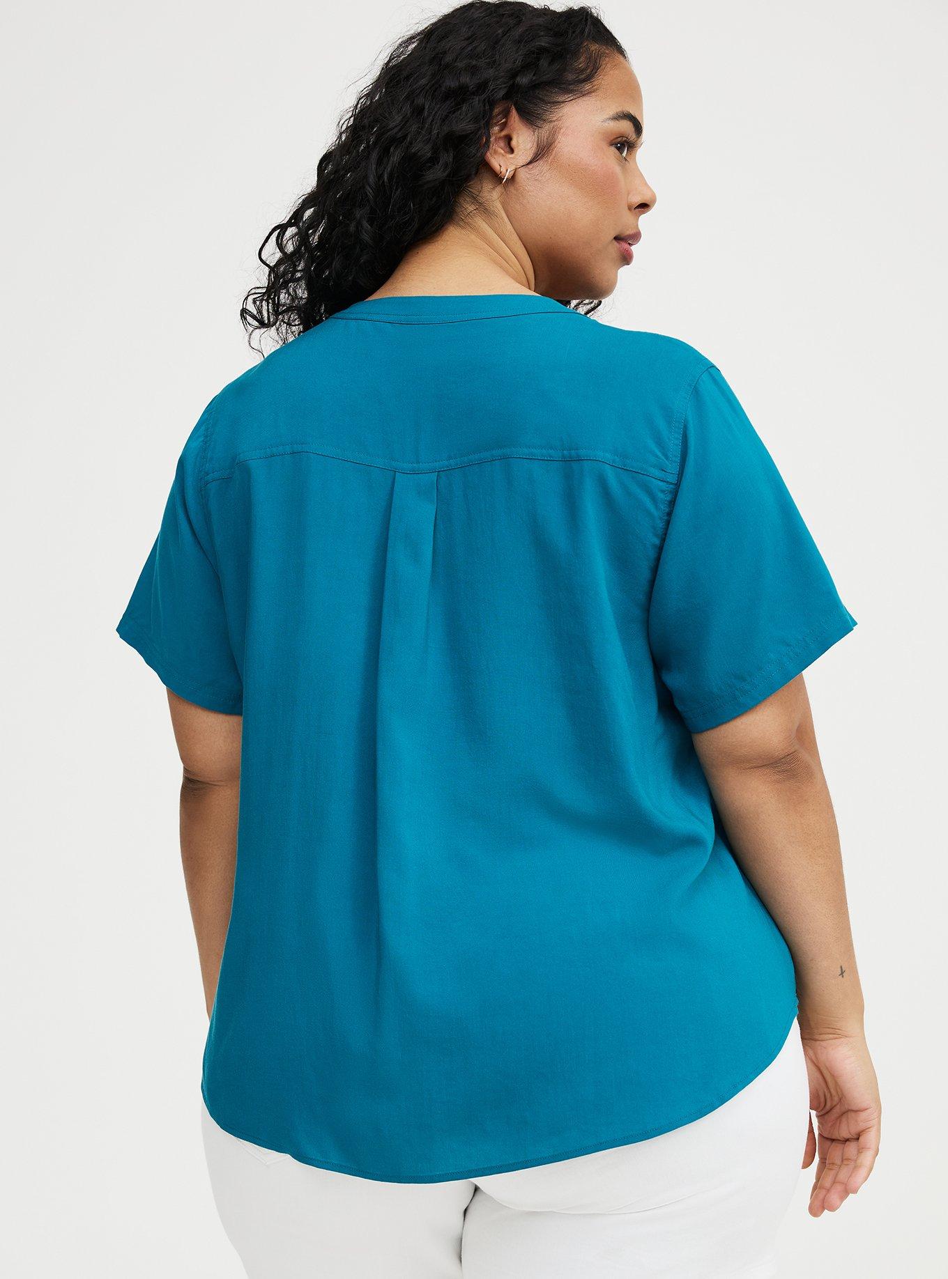 Harper Challis Short Sleeve Blouse, OCEAN DEPTHS, alternate