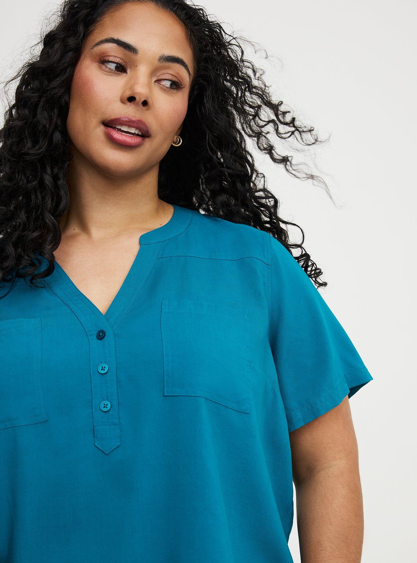 Harper Challis Short Sleeve Blouse, OCEAN DEPTHS, alternate