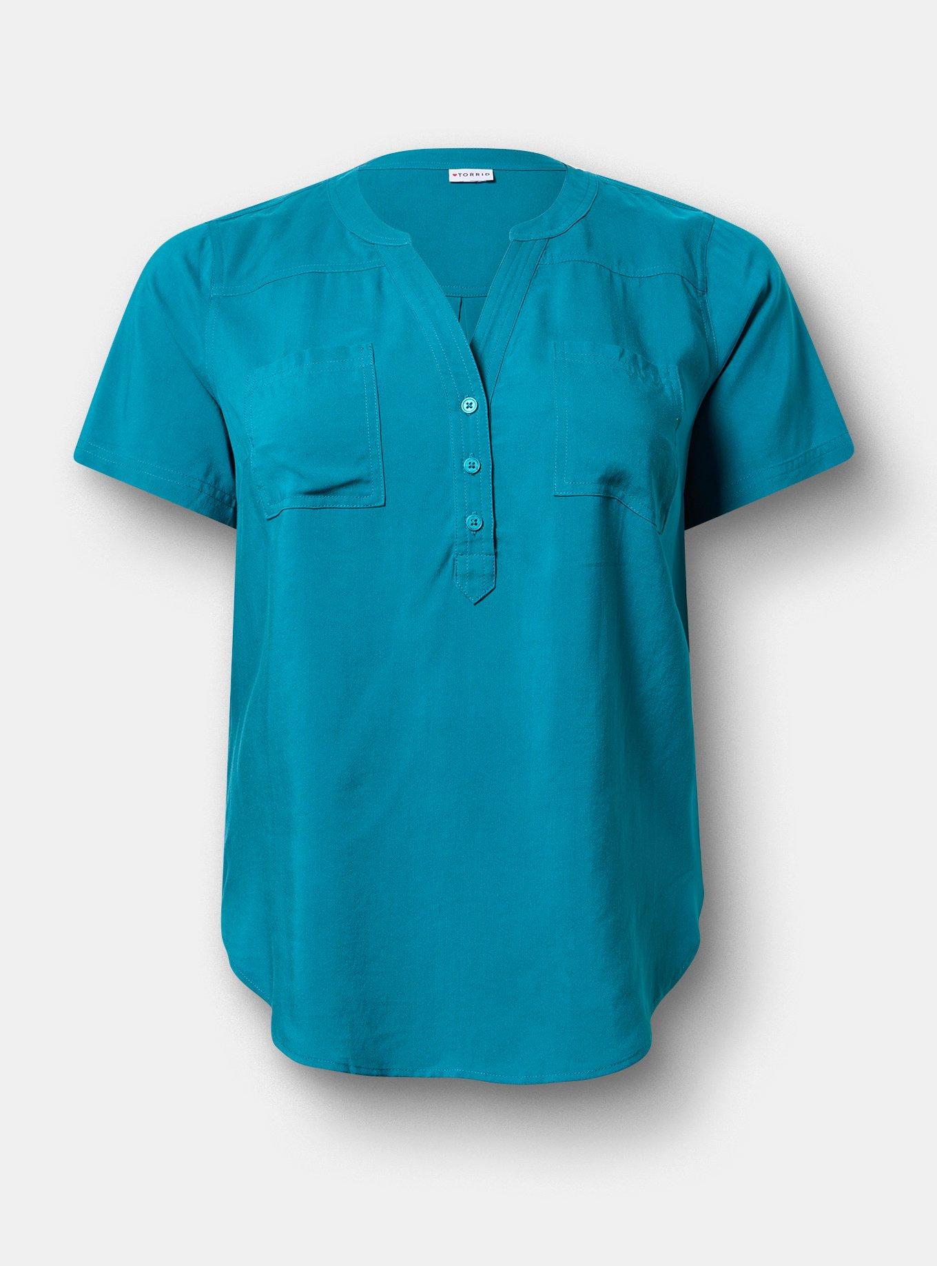 Harper Challis Short Sleeve Blouse, OCEAN DEPTHS, hi-res