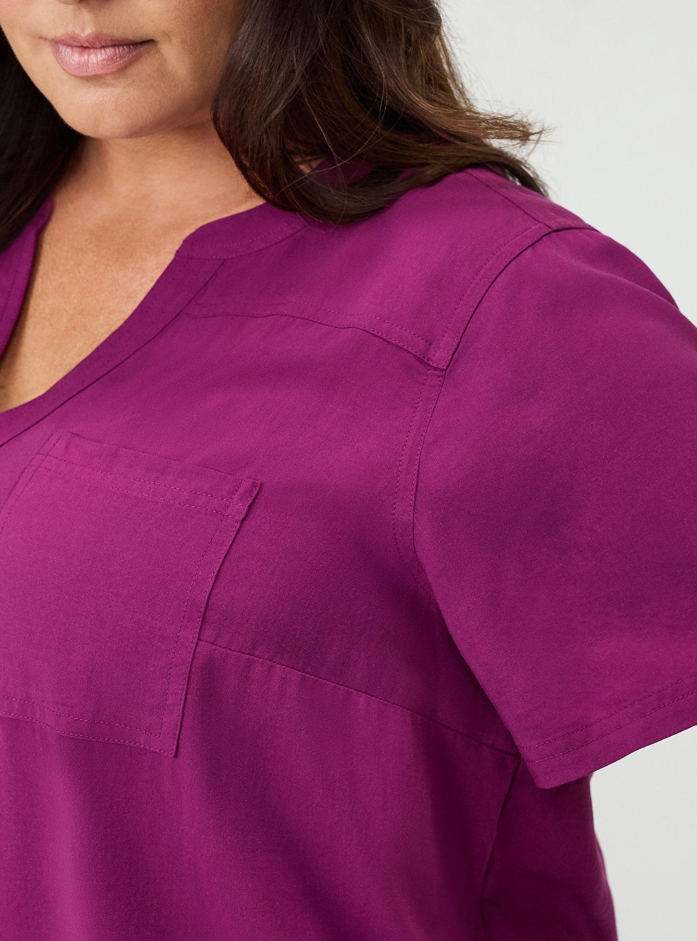 Harper Challis Short Sleeve Blouse, PLUM CASPIA, alternate