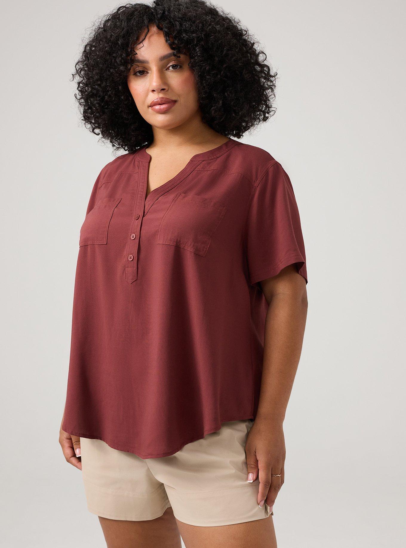 Plus Size - Harper Challis Short Sleeve Blouse - Torrid