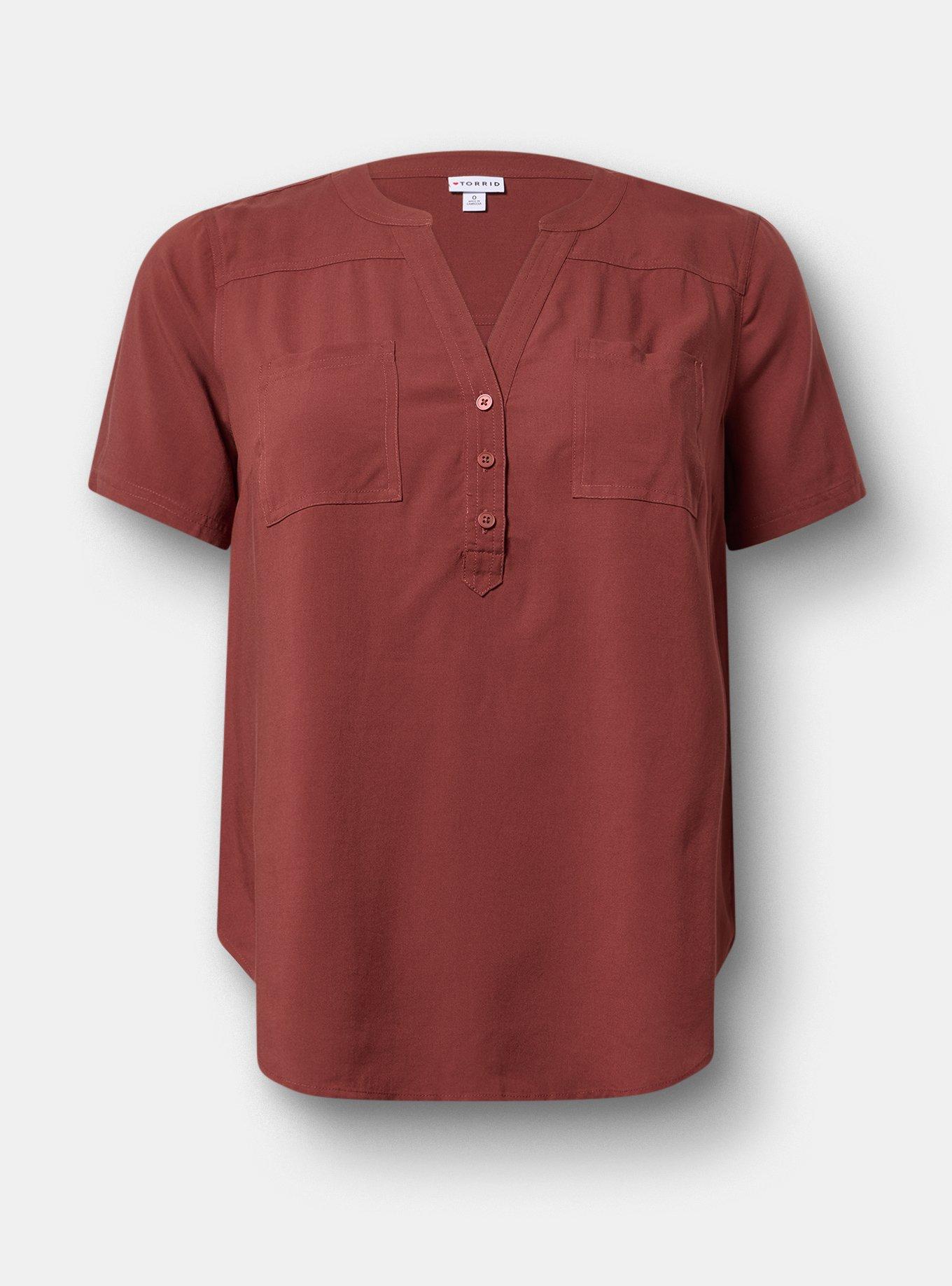 Harper Challis Short Sleeve Blouse, Andorra, flat