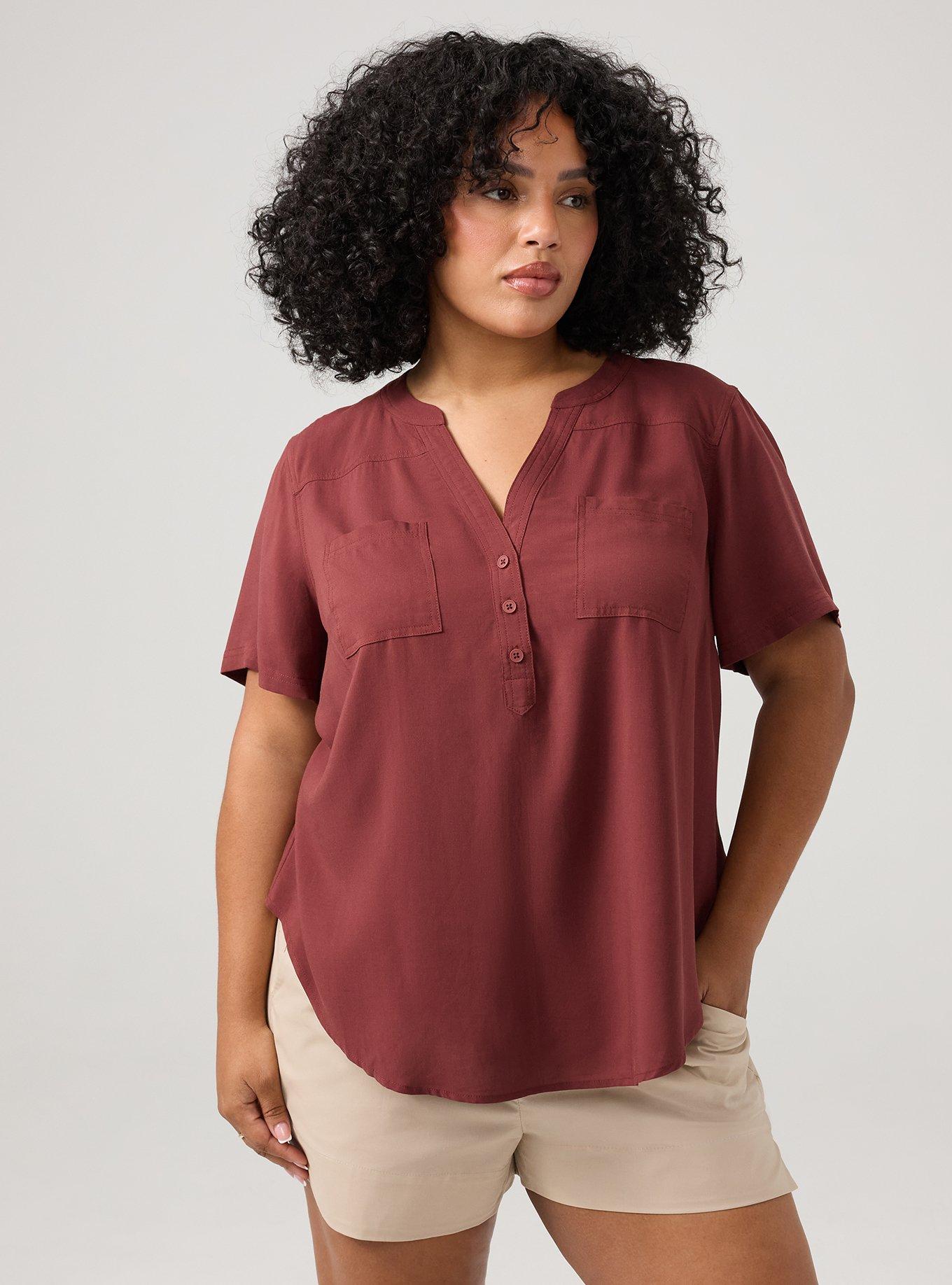 Plus Size - Harper Challis Short Sleeve Blouse - Torrid