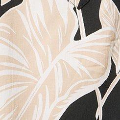 Plus Size Harper Challis Short Sleeve Blouse, LINED LEAVES BLACK, swatch