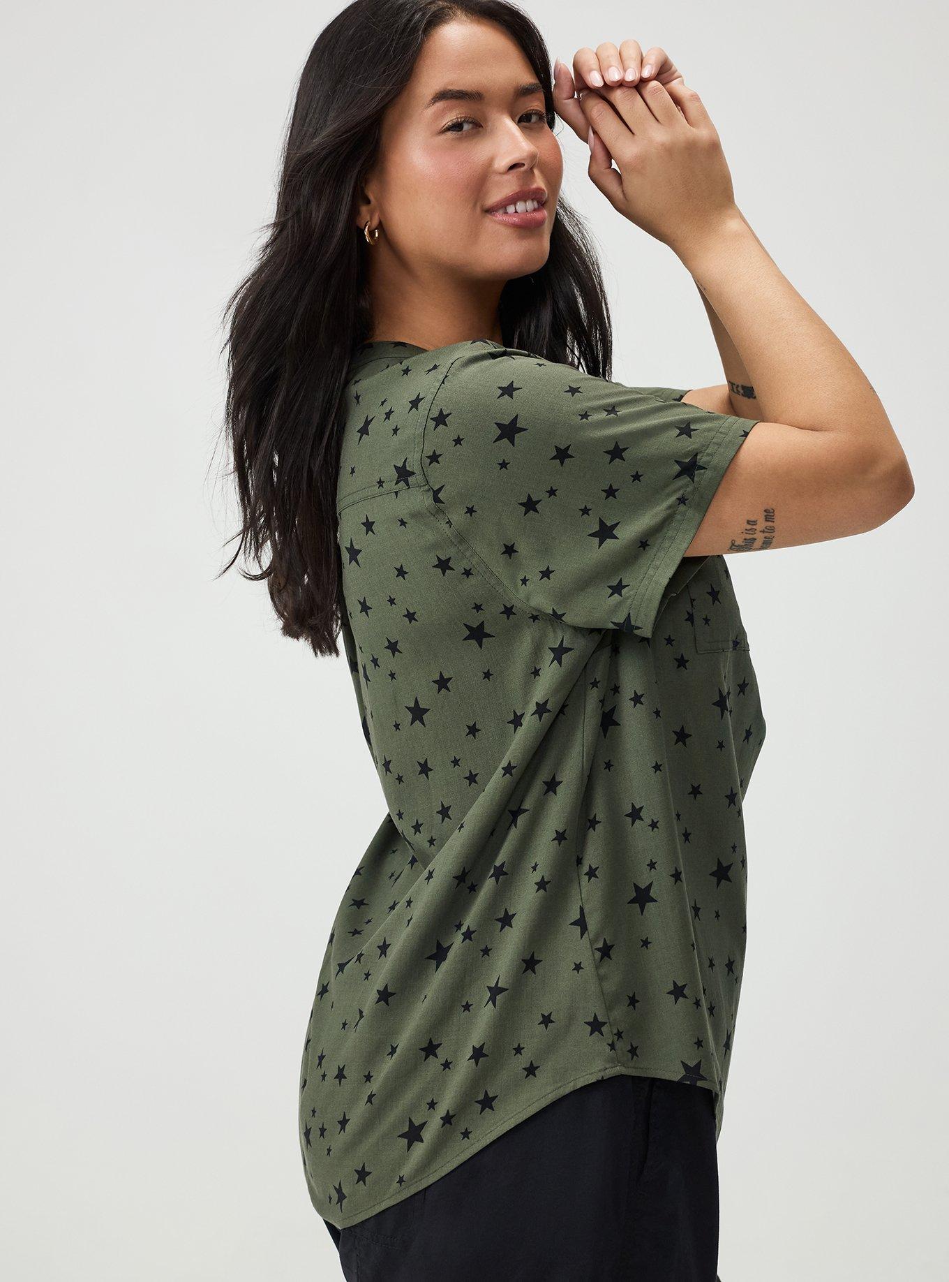 Harper Challis Short Sleeve Blouse, STAR POP DEEP DEPTHS, alternate