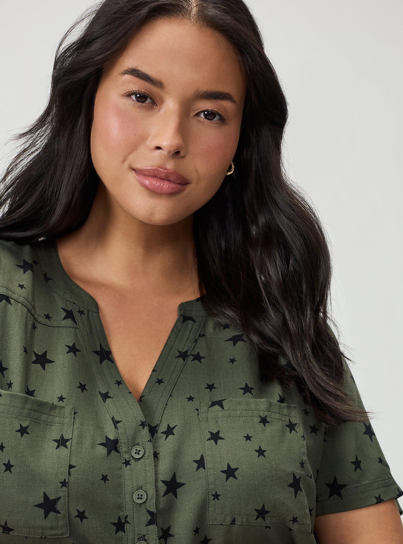 Harper Challis Short Sleeve Blouse, STAR POP DEEP DEPTHS, alternate