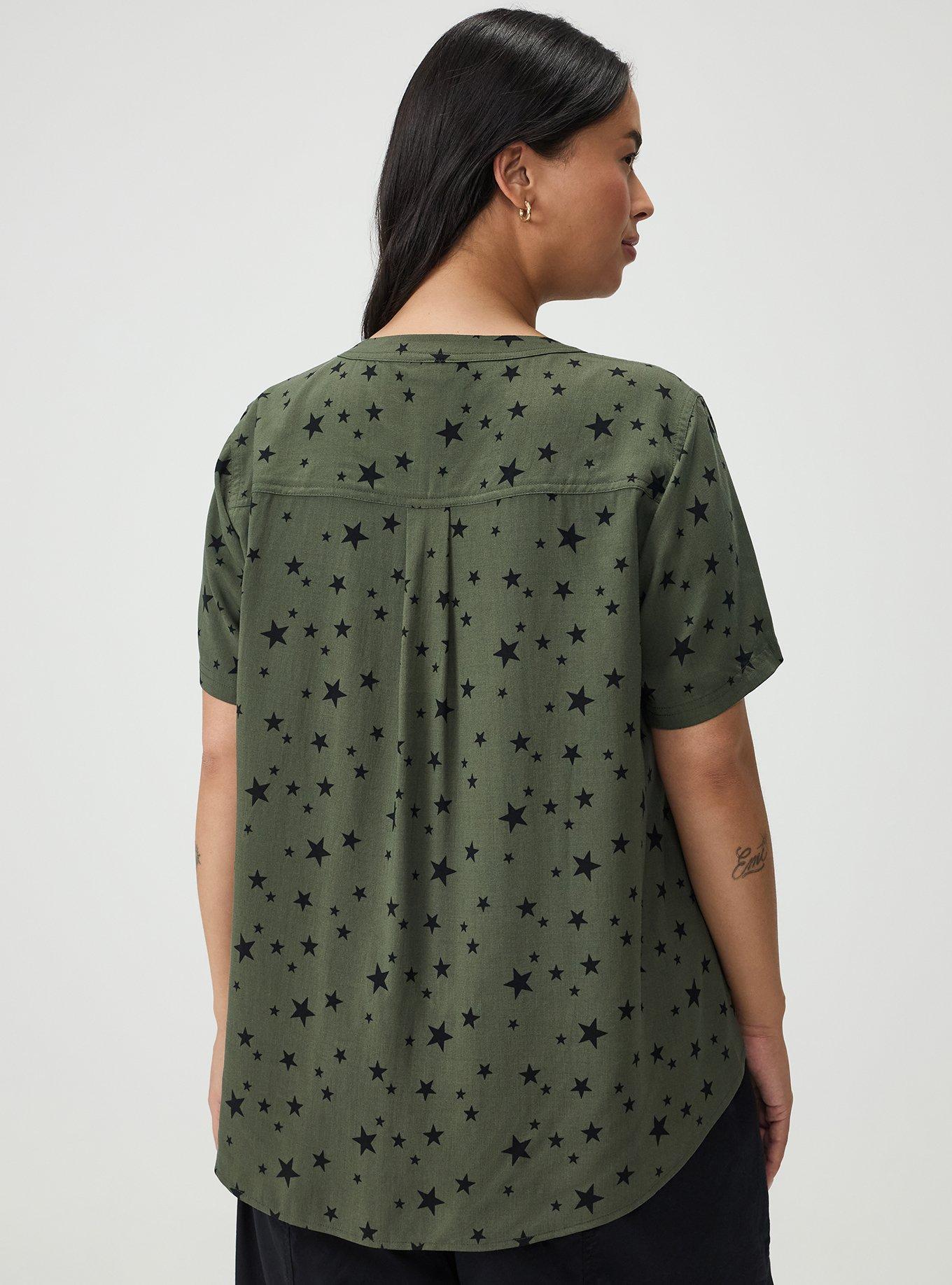 Harper Challis Short Sleeve Blouse, STAR POP DEEP DEPTHS, alternate