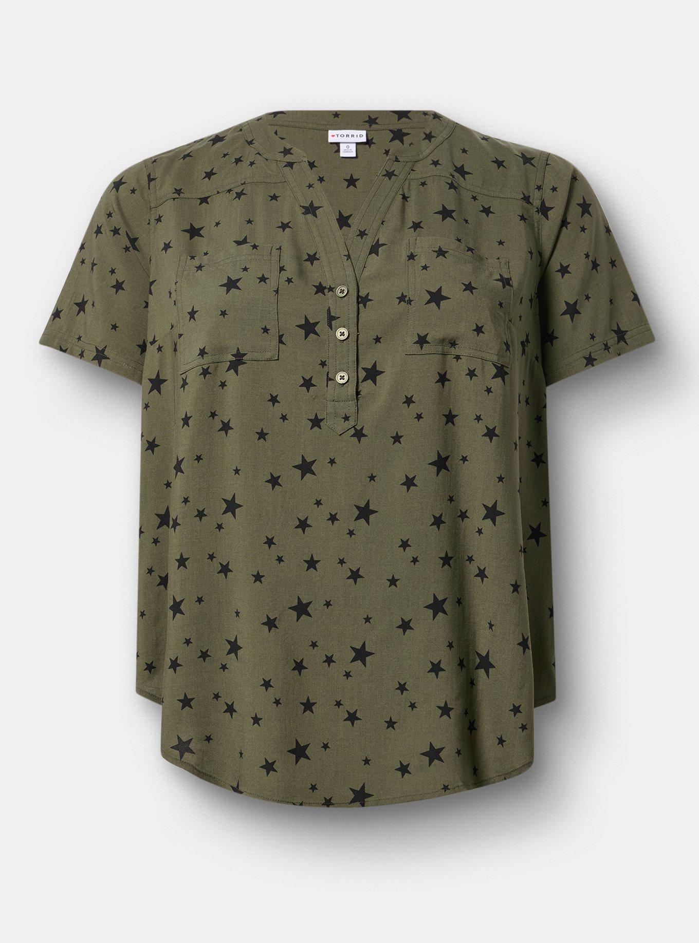 Harper Challis Short Sleeve Blouse, STAR POP DEEP DEPTHS, hi-res