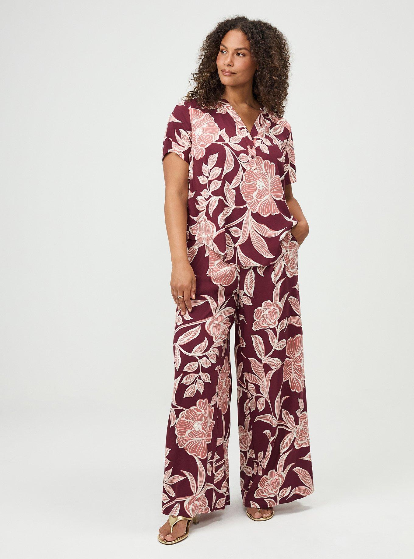 Harper Challis Short Sleeve Blouse, NOVA FLORAL PLUM, alternate
