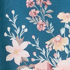 Harper Challis Short Sleeve Blouse, CAMMY FLORAL TEAL, swatch