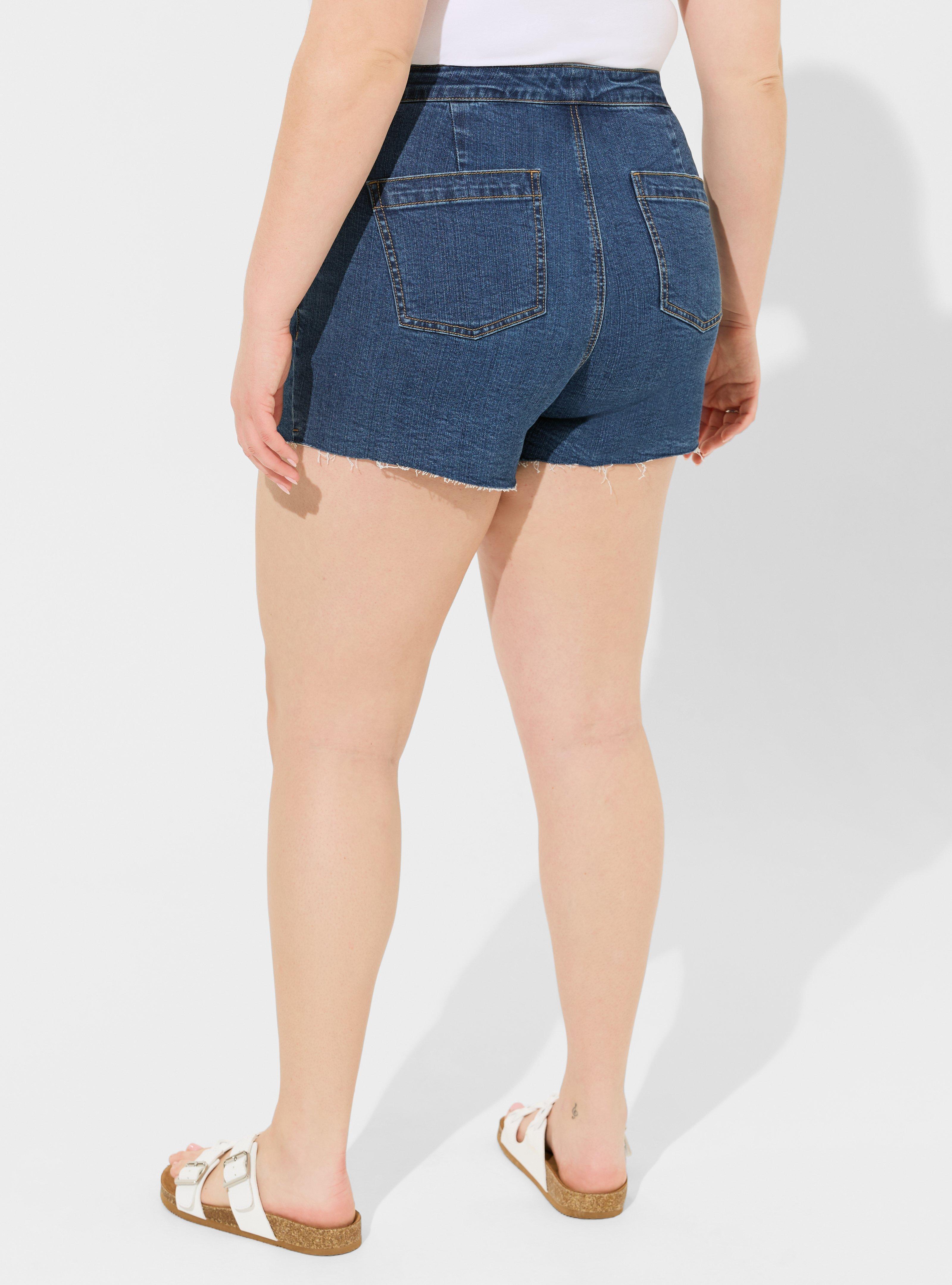 Mid-Rise Vintage Stretch Denim Skort