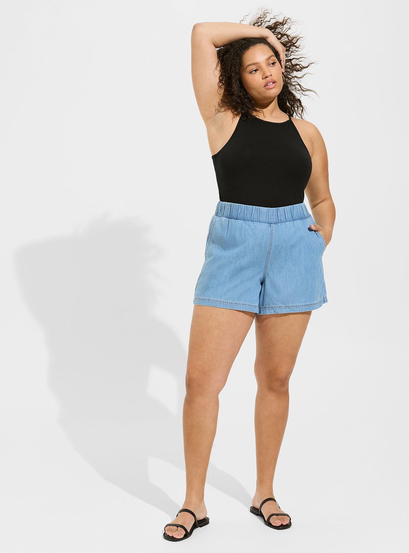 5 Inch Pull-on Lightweight Denim High-Rise Short