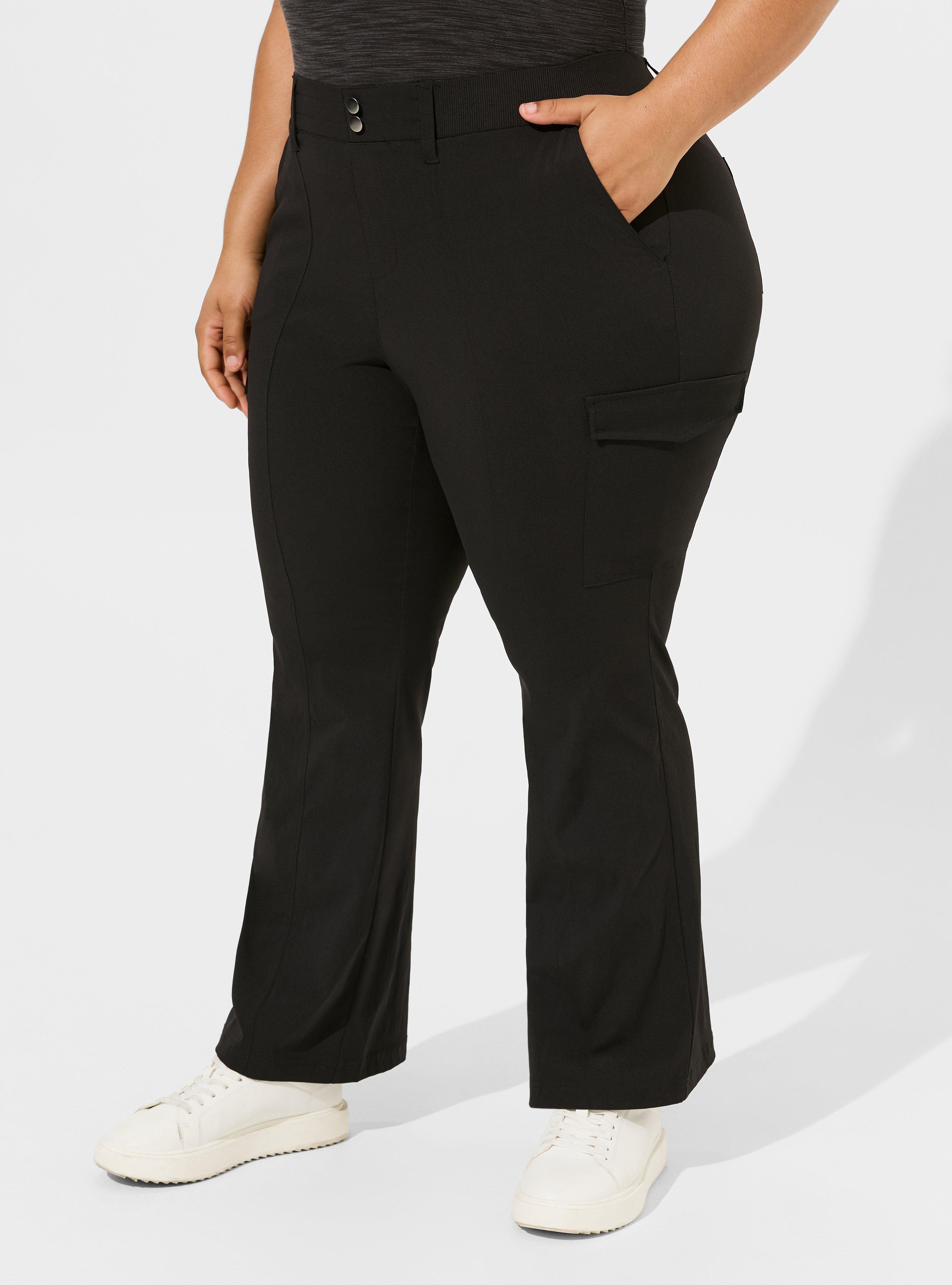 Plus Size Happy Camper Ripstop Full Length Active Slim Boot Pant, DEEP BLACK, alternate