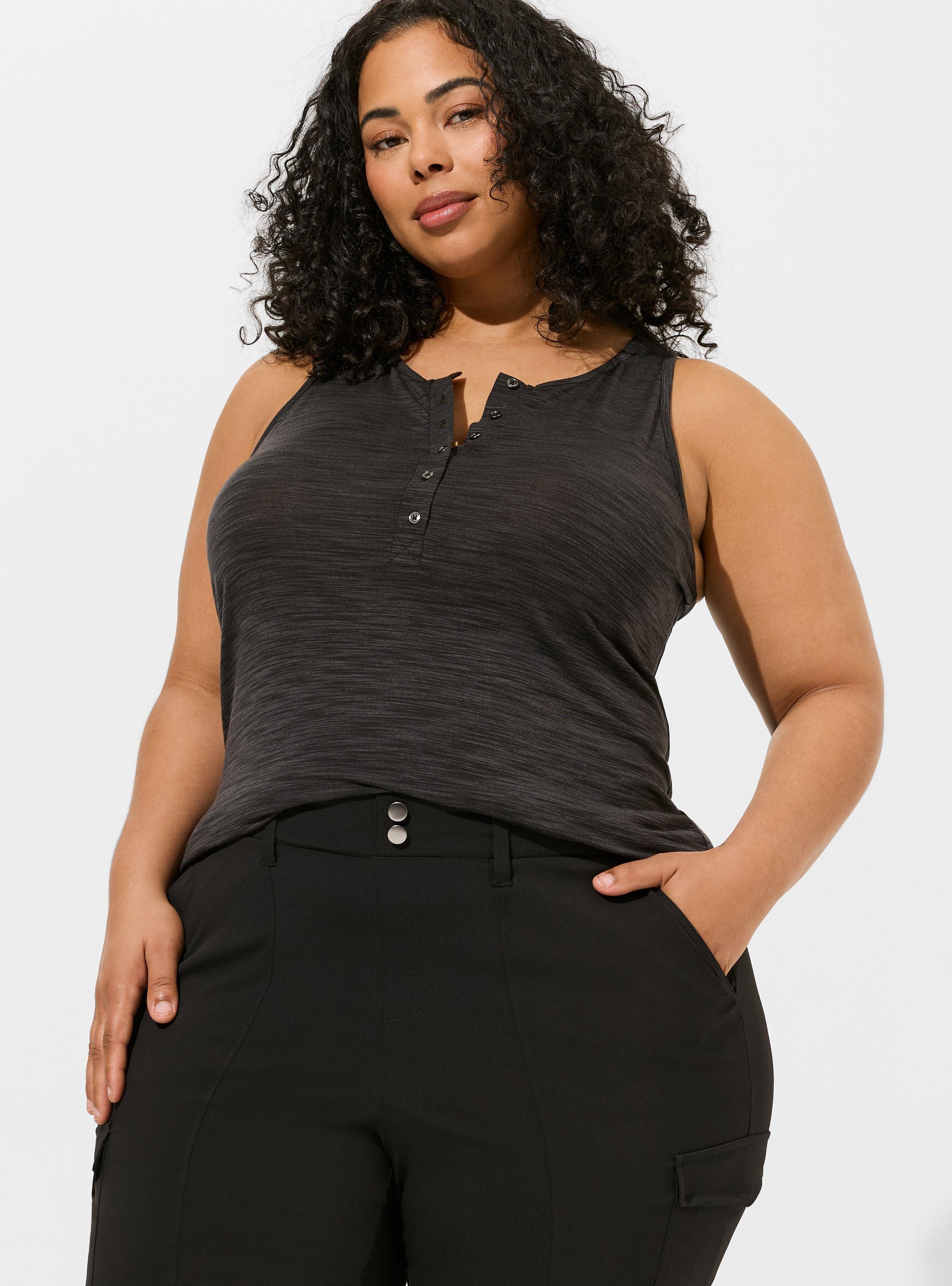 Plus Size Happy Camper Ripstop Full Length Active Slim Boot Pant, DEEP BLACK, alternate