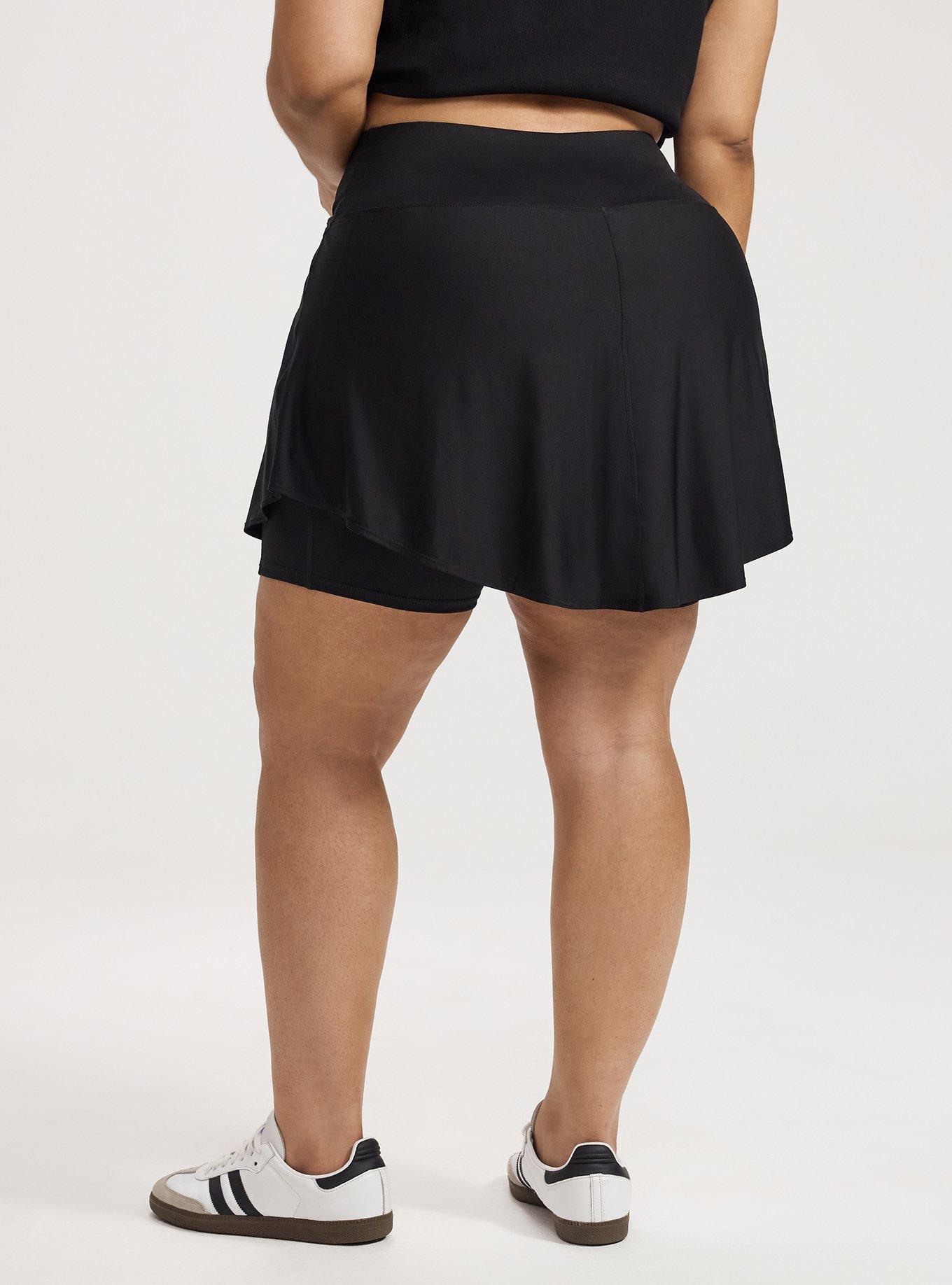 TRU Tech Jersey Active Mini Skirt With Bike Short, DEEP BLACK, alternate