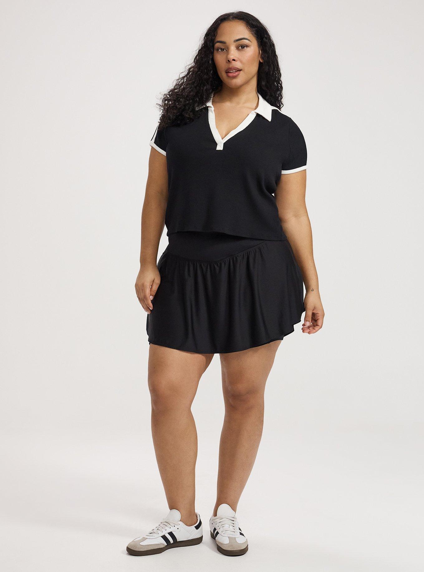 TRU Tech Jersey Active Mini Skirt With Bike Short, DEEP BLACK, alternate