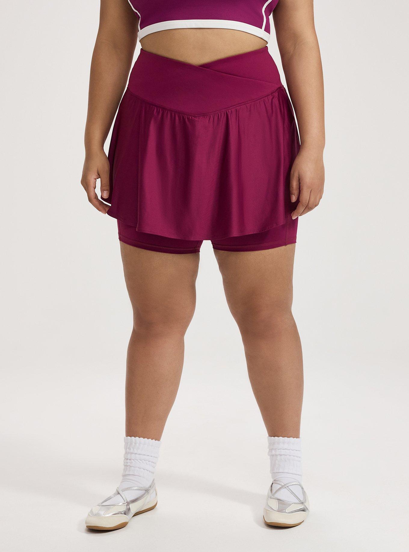 TRU Tech Jersey Active Mini Skirt With Bike Short, PLUM CASPIA, alternate