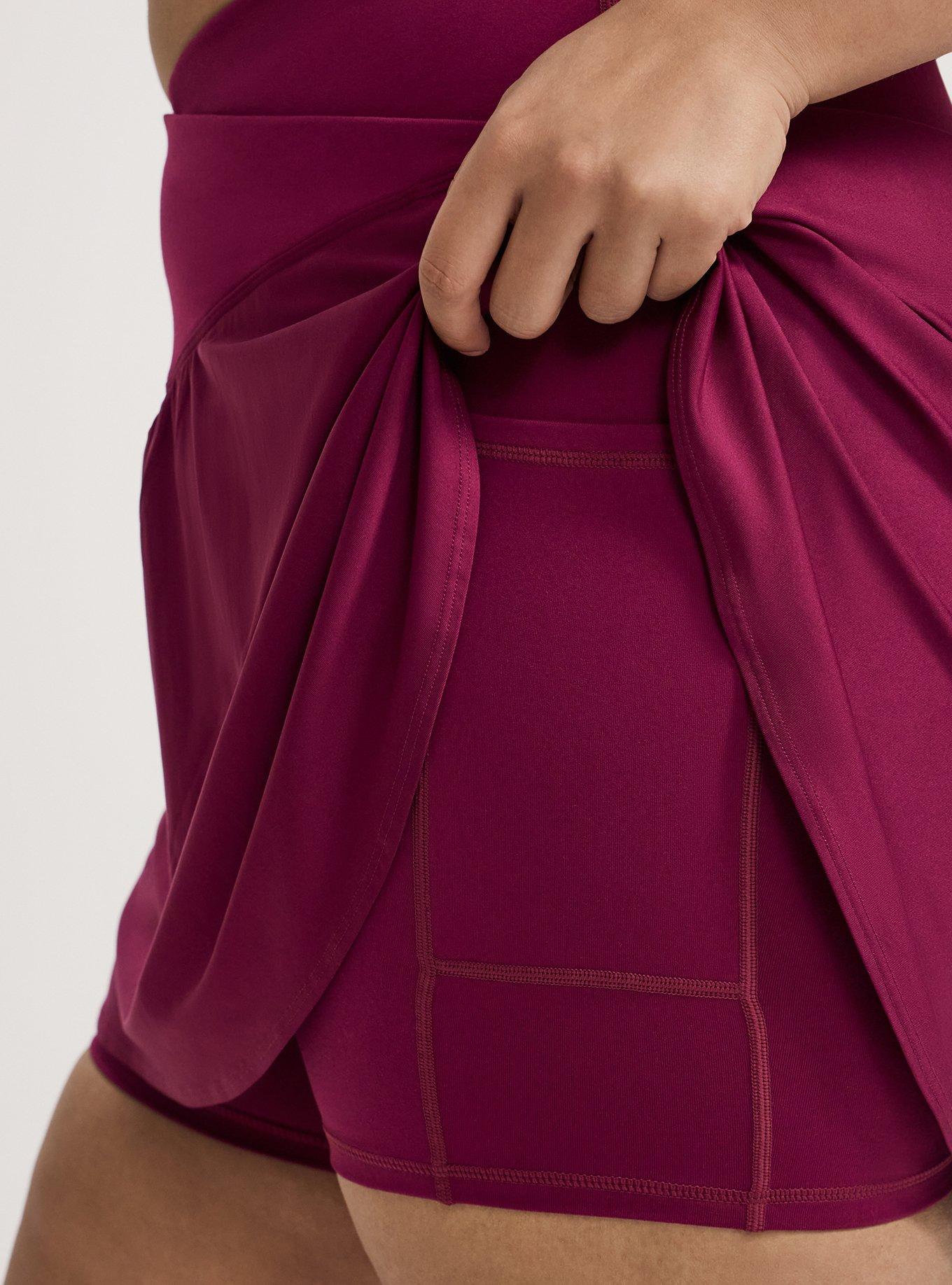 TRU Tech Jersey Active Mini Skirt With Bike Short, PLUM CASPIA, alternate