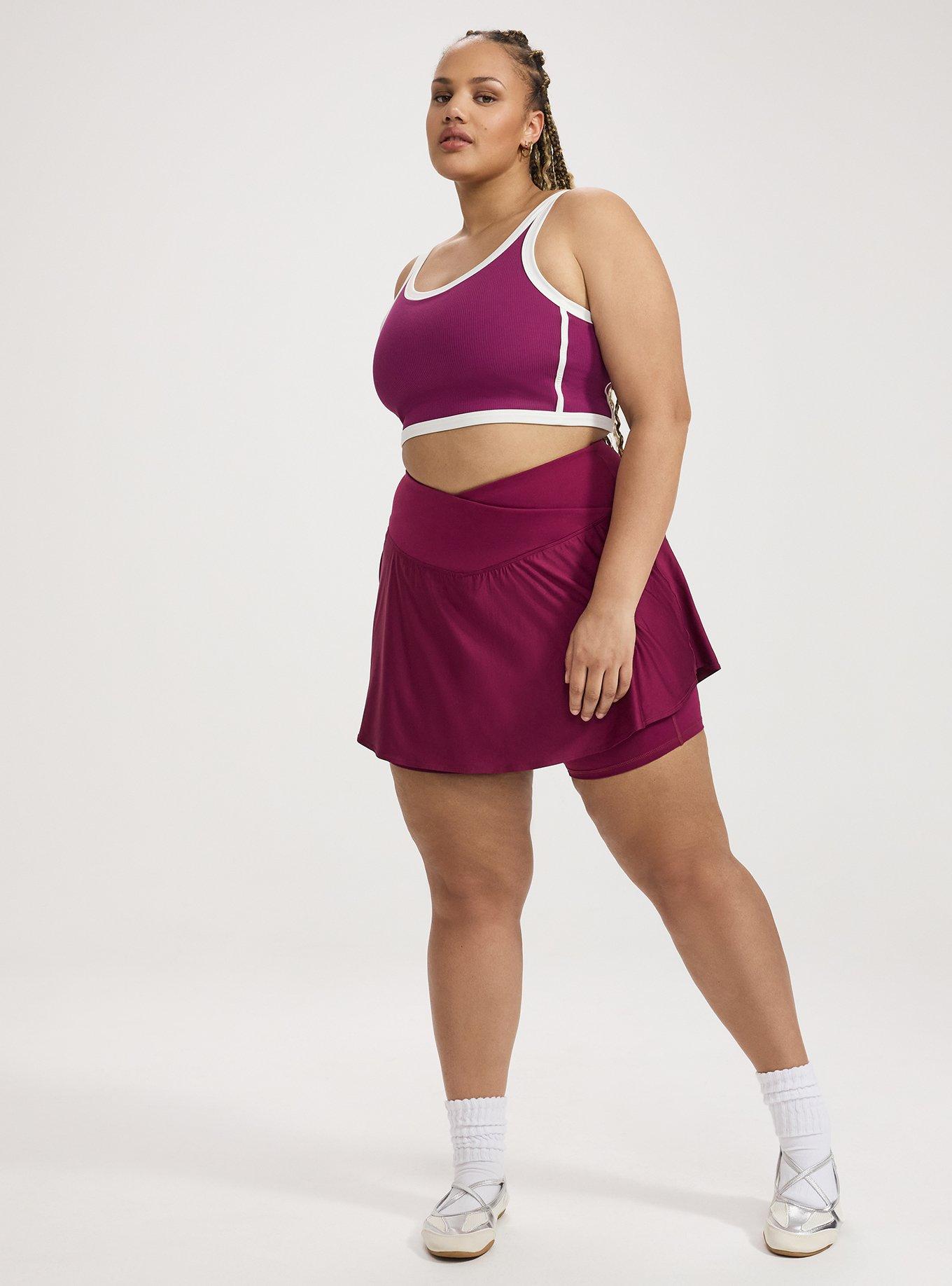 TRU Tech Jersey Active Mini Skirt With Bike Short, PLUM CASPIA, alternate