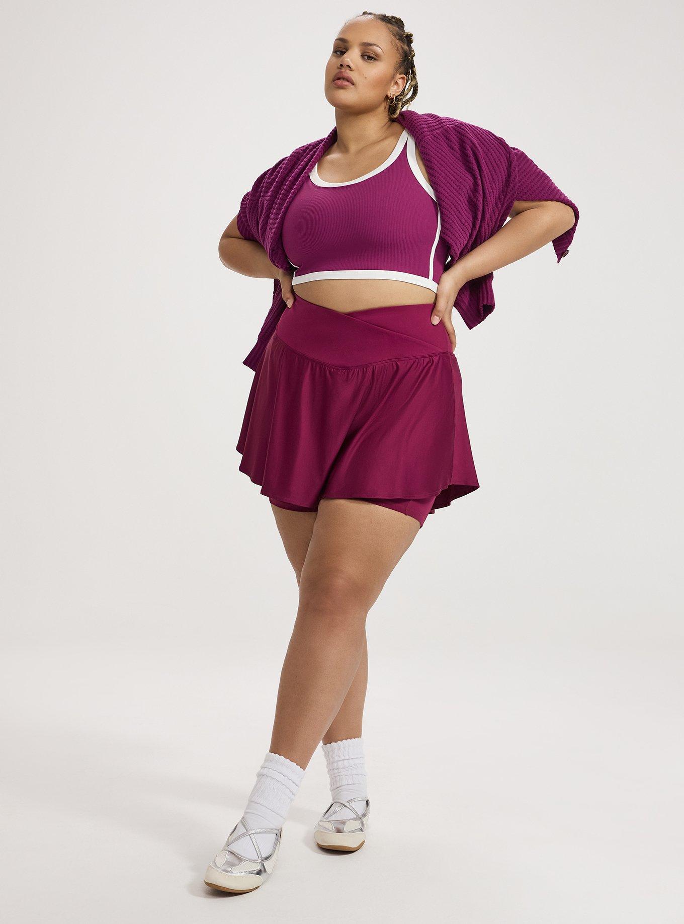 TRU Tech Jersey Active Mini Skirt With Bike Short, PLUM CASPIA, hi-res