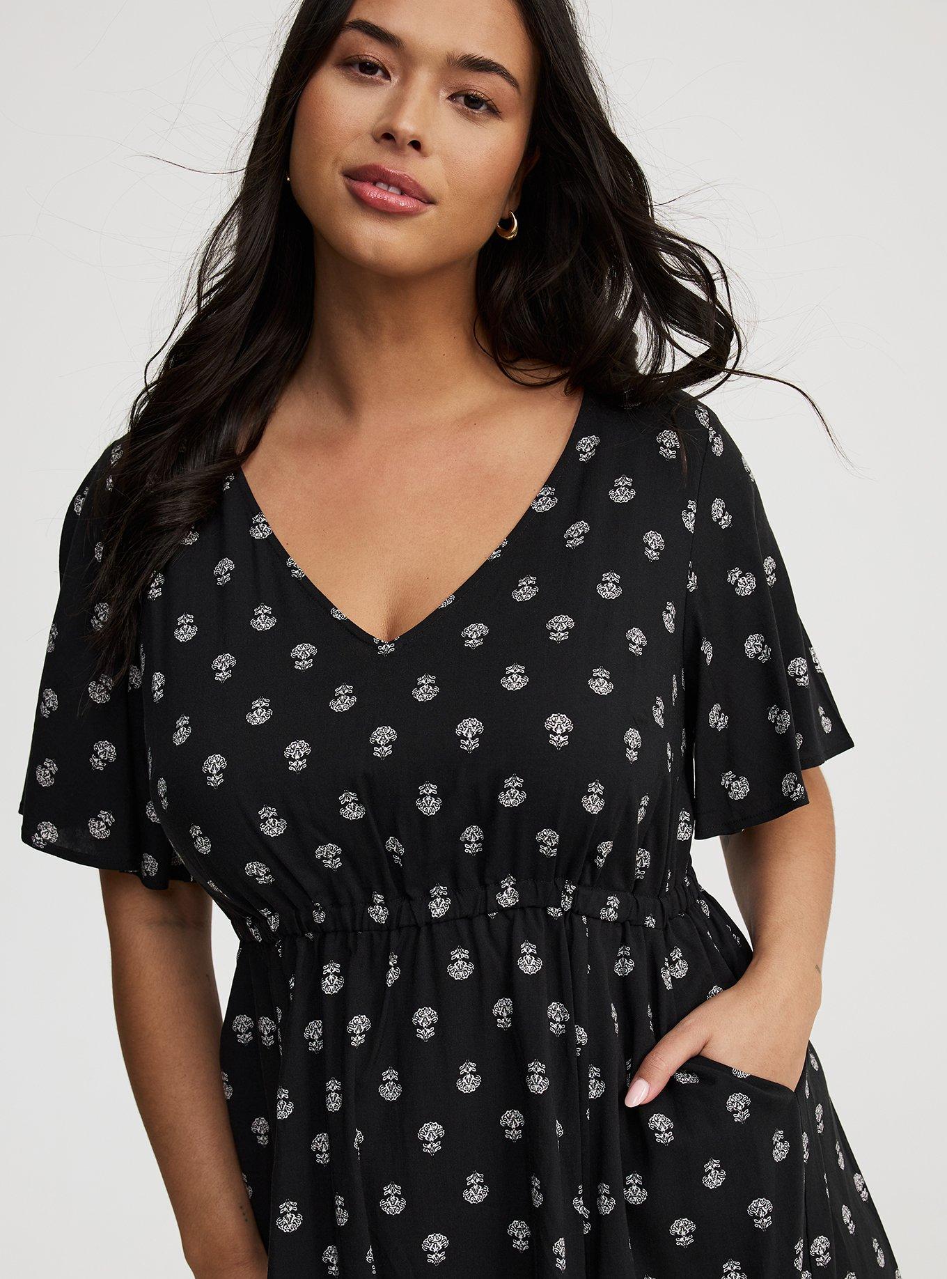 Challis V-Neck Mini Dress