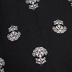 Plus Size Challis V-Neck Mini Dress, FIONA FLORAL ICONS DEEP BLACK, swatch