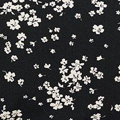 V-Neck Elastic Waist Mini Dress, DUSTED DITSY FLORAL BLACK, swatch