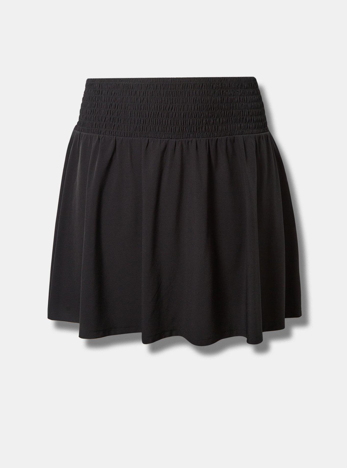 Short black stretchy skirt sales